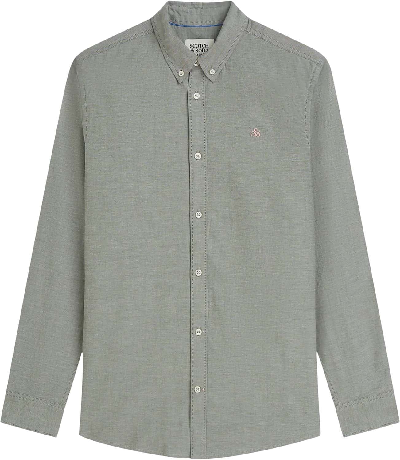 Scotch & Soda Overhemd Regular-fit Army
