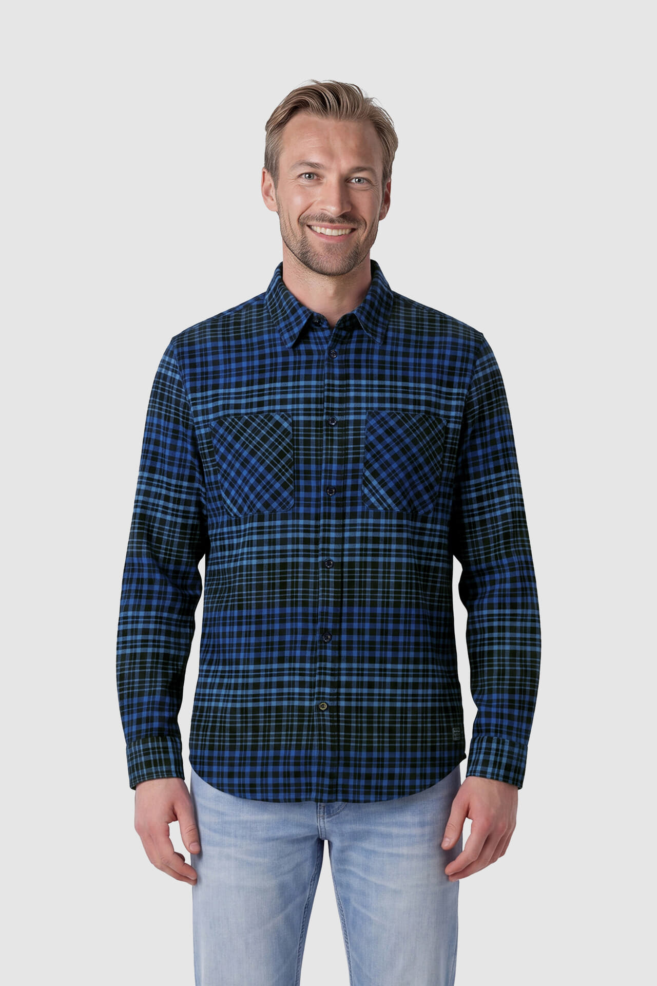 Scotch & Soda Overhemd Relaxed-fit  Antraciet