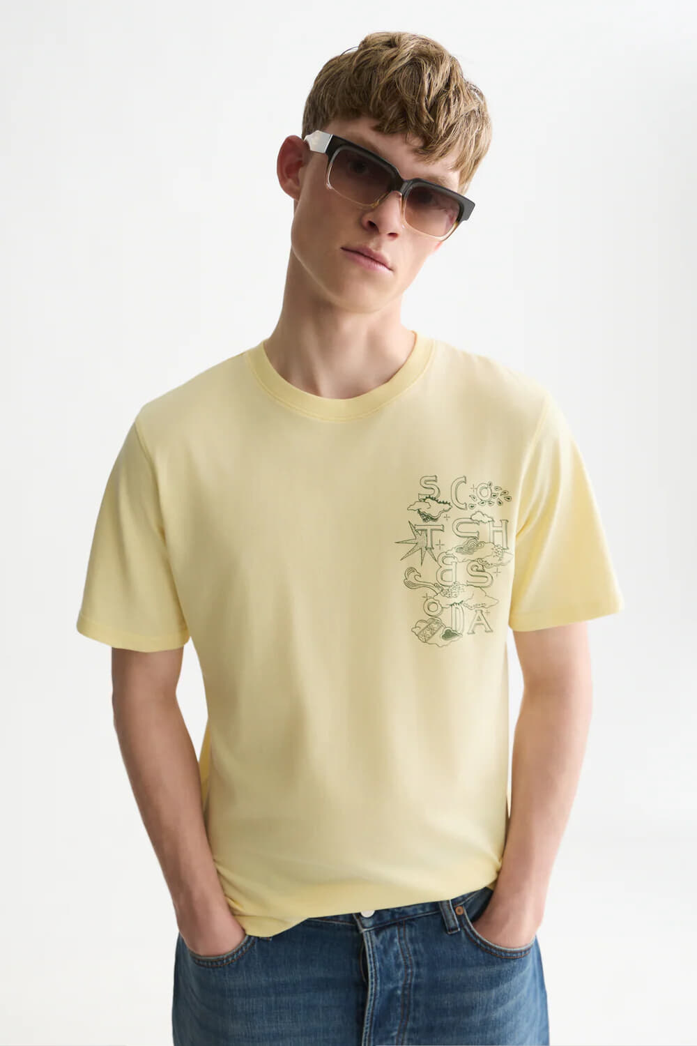 Scotch & Soda T-shirt  Geel