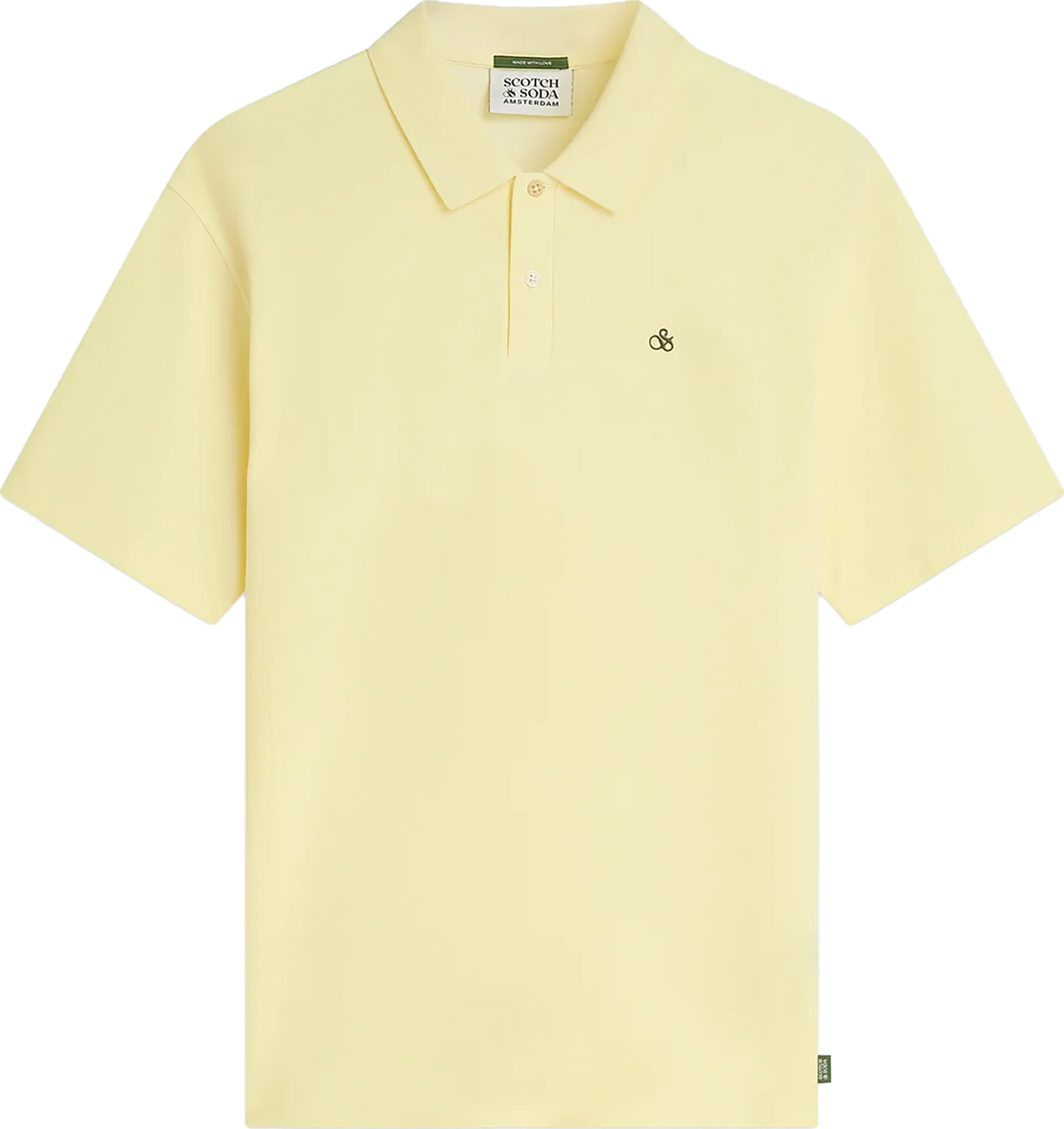 Scotch & Soda Pique relaxed-fit garment dyed polo Geel
