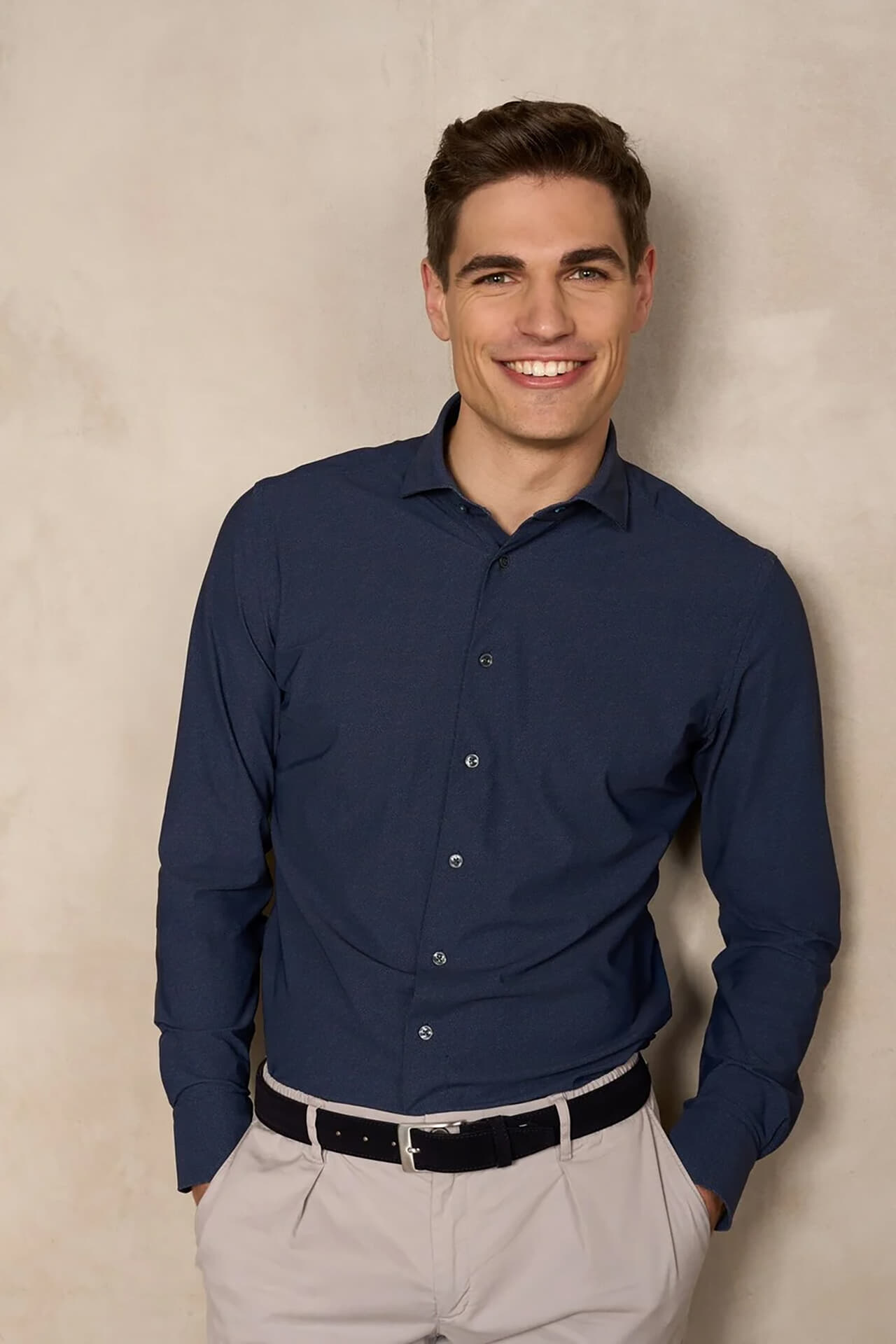 District Indigo Overhemd pique performance Navy