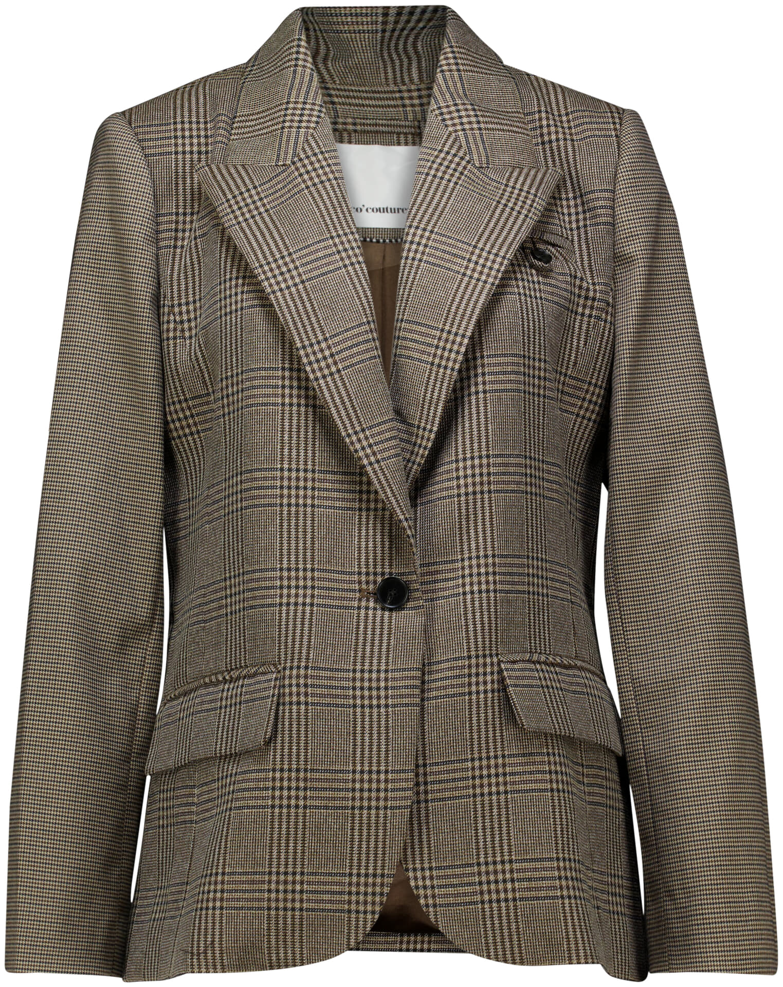 Co'couture Blazer Veya Check Fitted Bruin