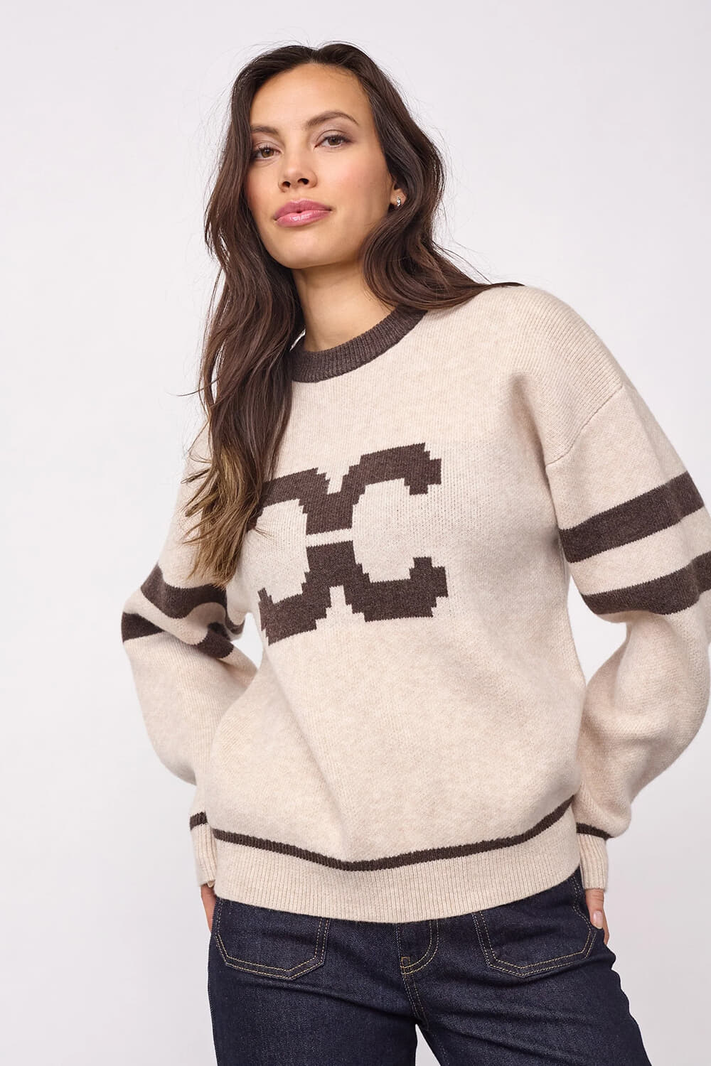 Co'couture Trui Row Coco Logo Off White