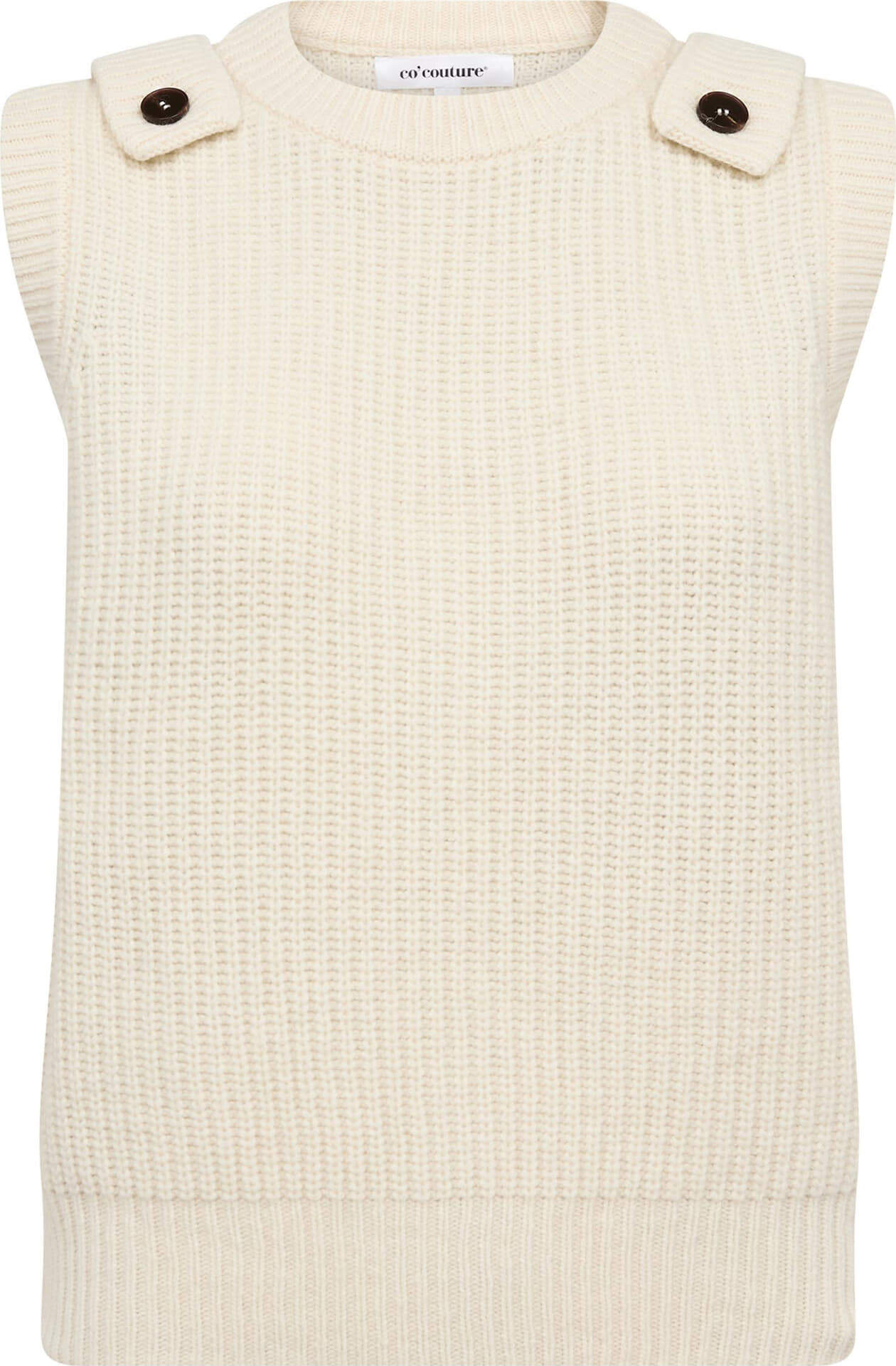 Co'couture Gebreide Spencer Alvia Shoulderstrap Off White