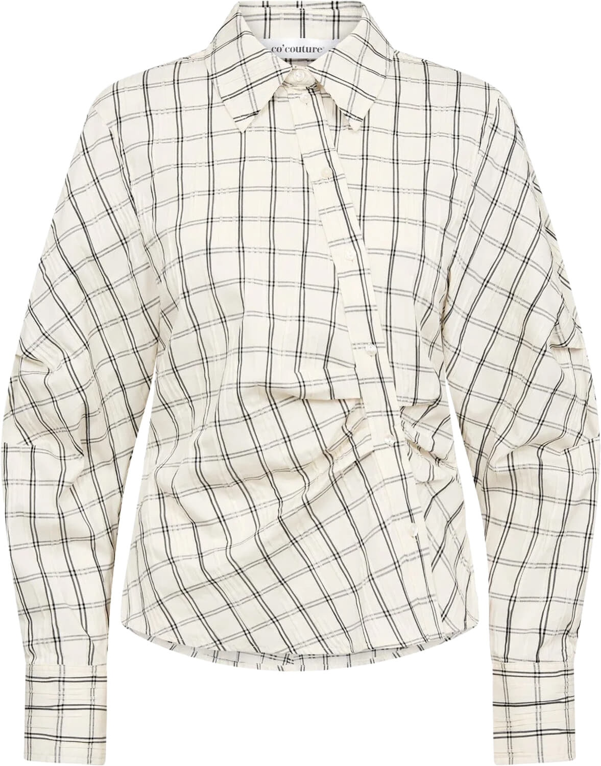 Co'couture Blouse Biso Asym Check Off White