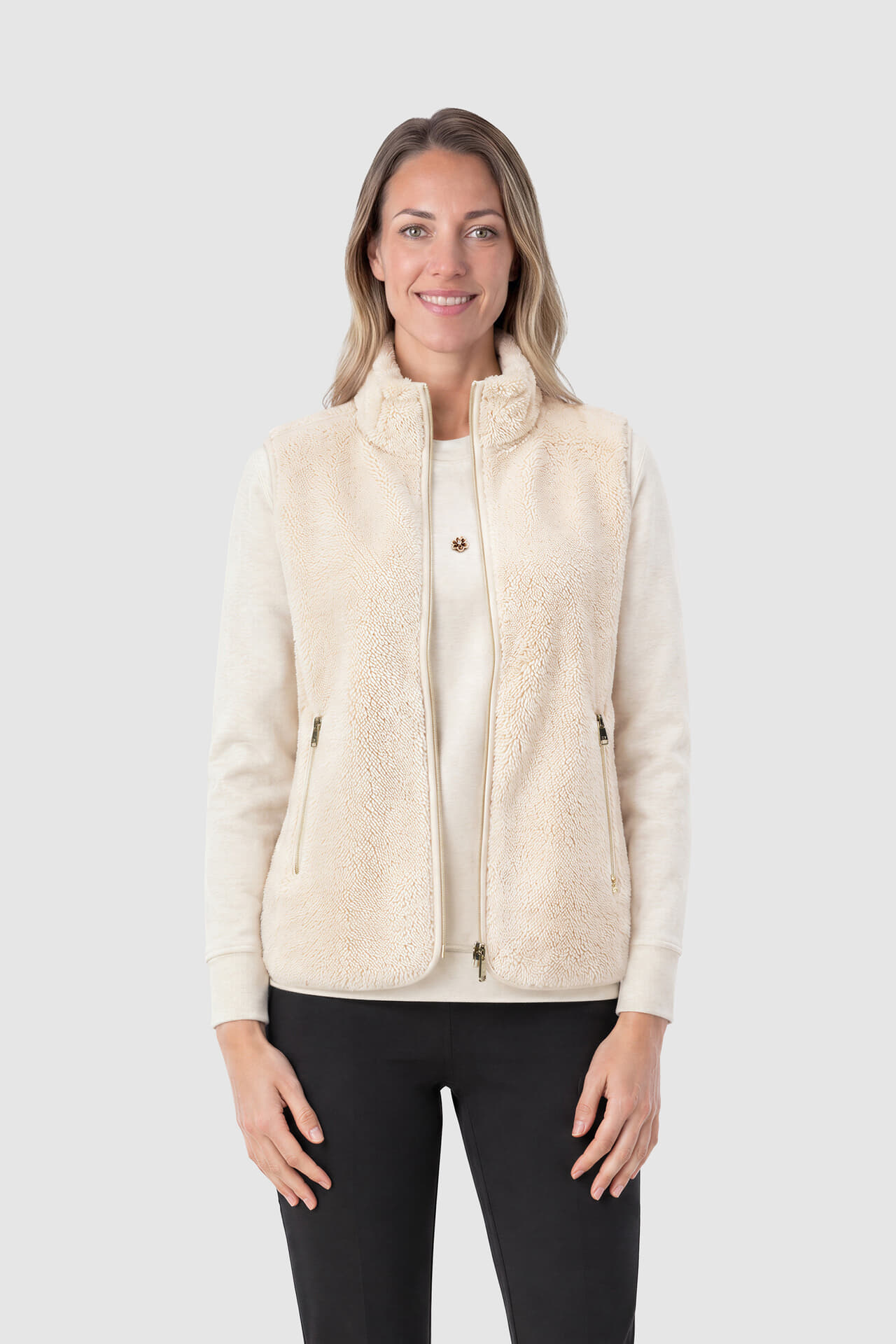 HV Society Bodywarmer Kali Lamb Fleece Off White