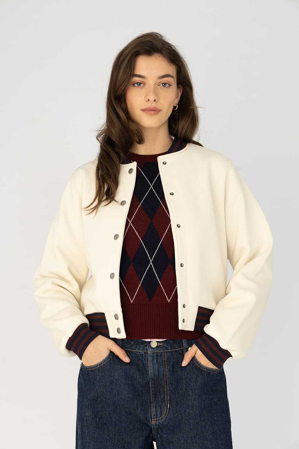 Anna Blue Vest Flo Off White