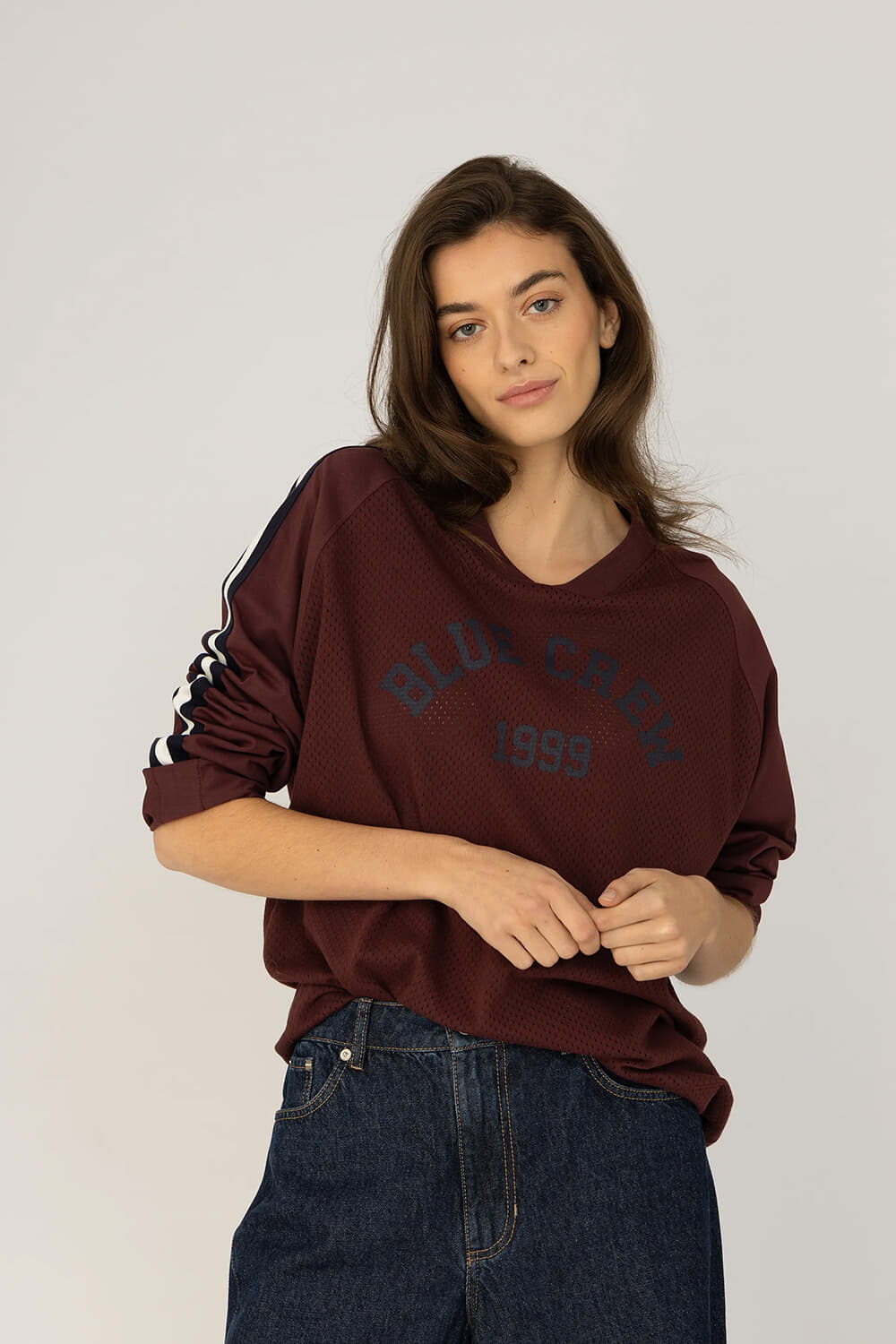Anna Blue Top - Mesh  Bordeaux Rood