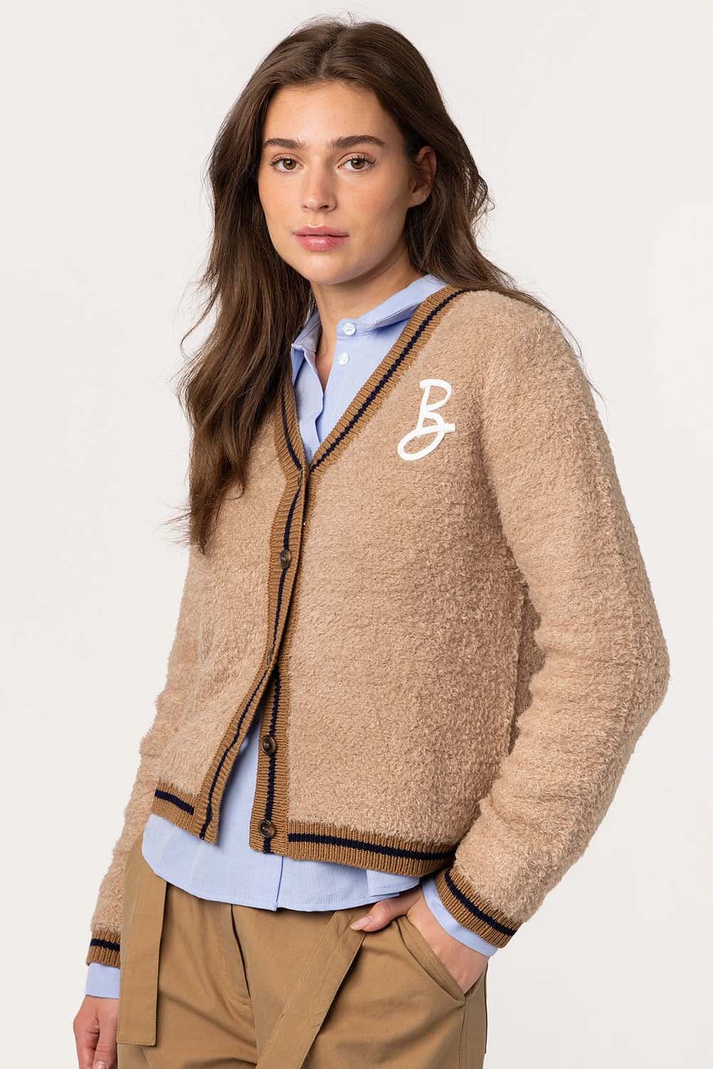 Anna Blue Vest Lauryn Camel