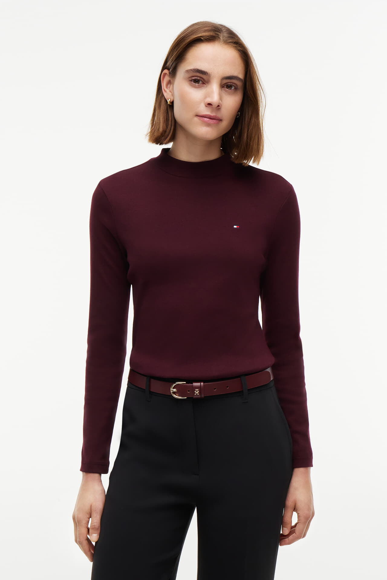 Tommy Hilfiger Longsleeve Cody Slim Bordeaux Rood