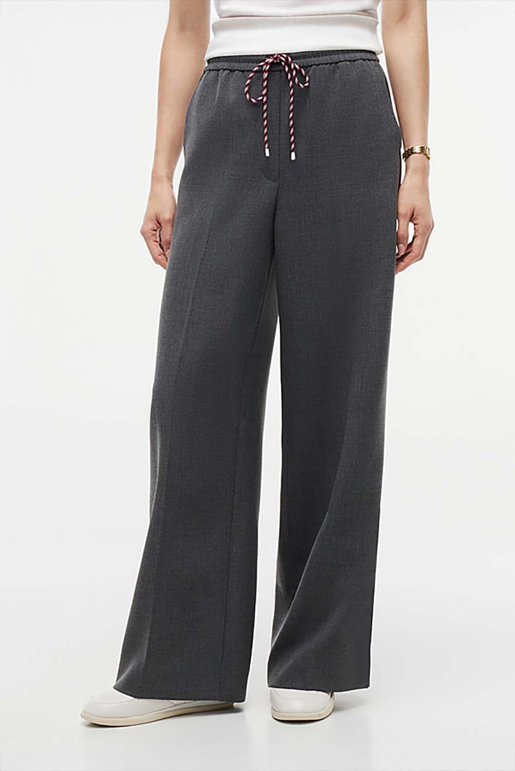 Tommy Hilfiger Broek Punto Wide Leg Grijs