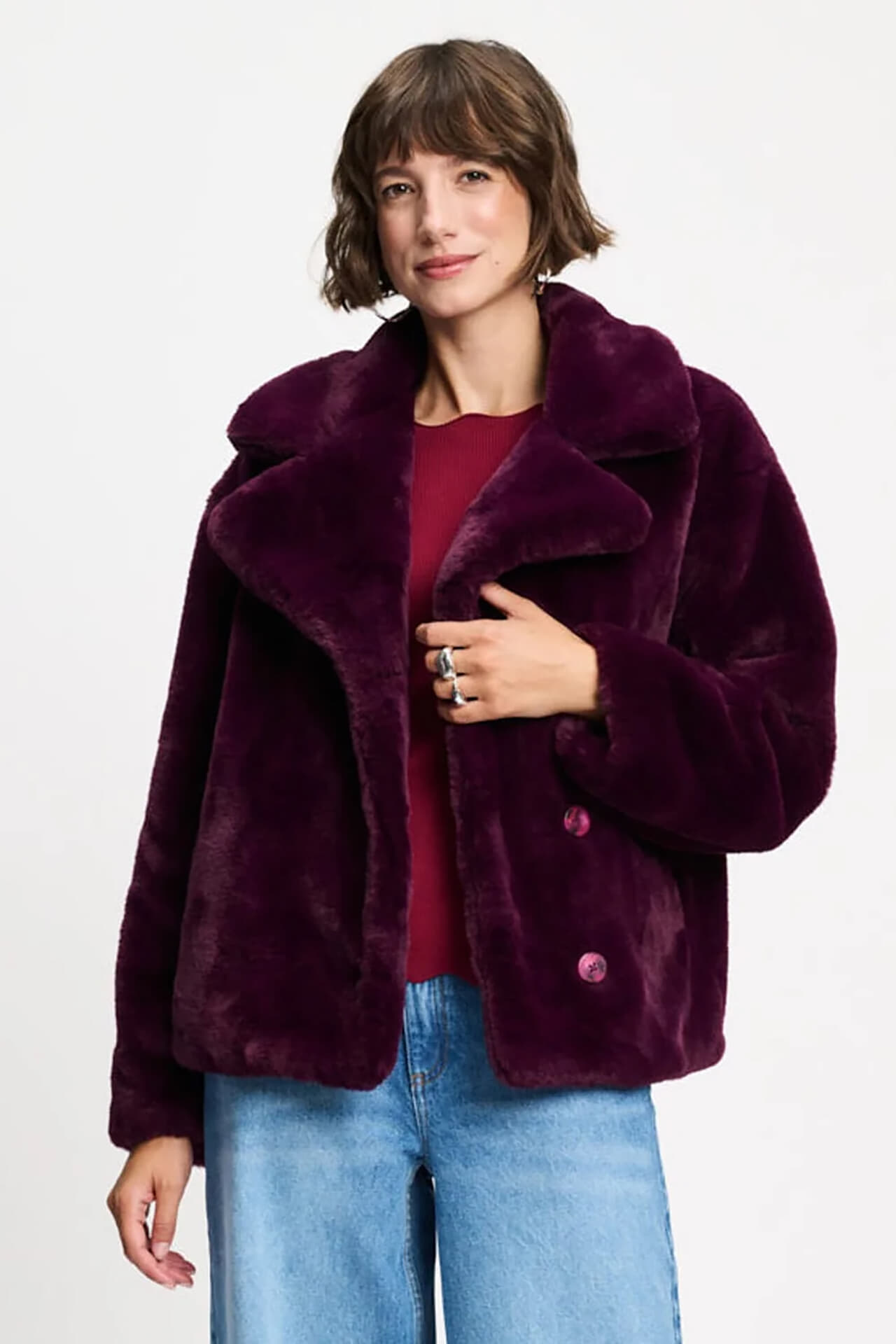 Pom Amsterdam Jas Cleo Dark Plum Paars