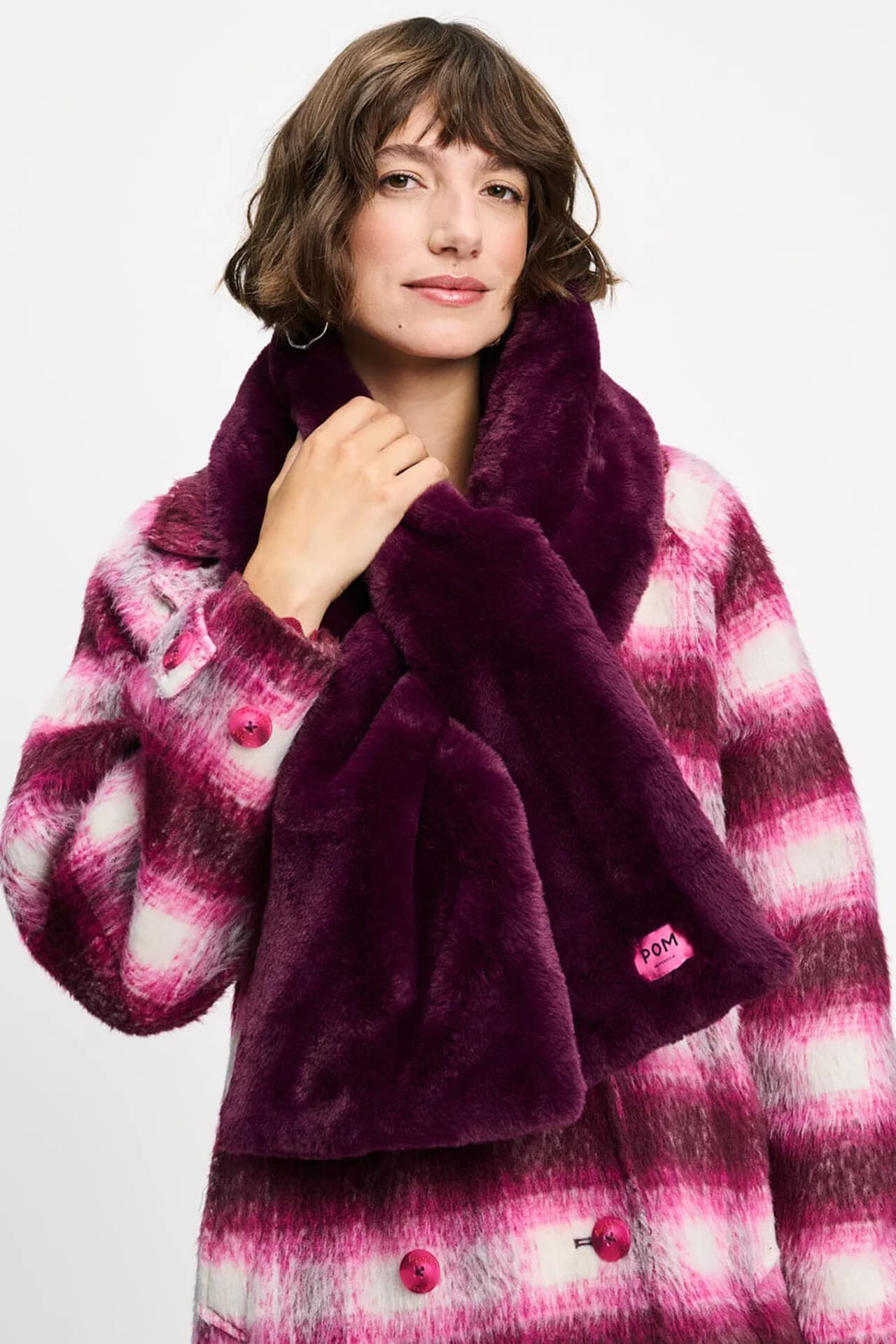 Pom Amsterdam Sjaal Carmen Dark Plum Paars