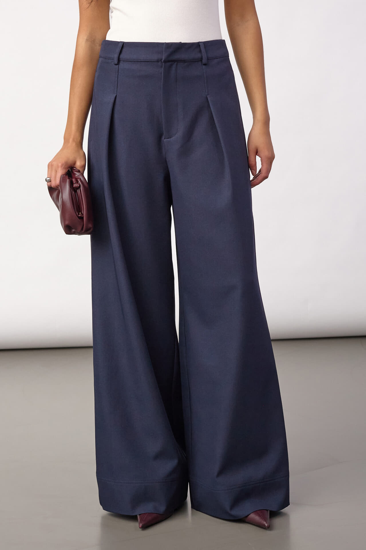 Co'couture Broek Luna Pleat Blauw