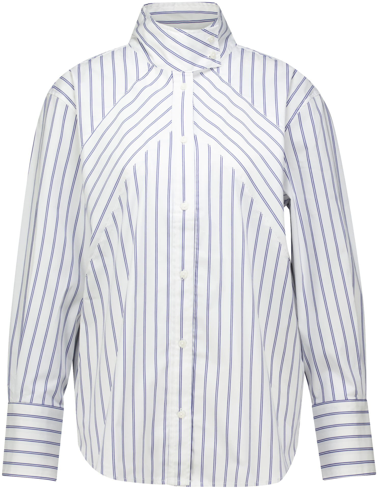Co'couture Blouse Somo stripe funnel neck Wit