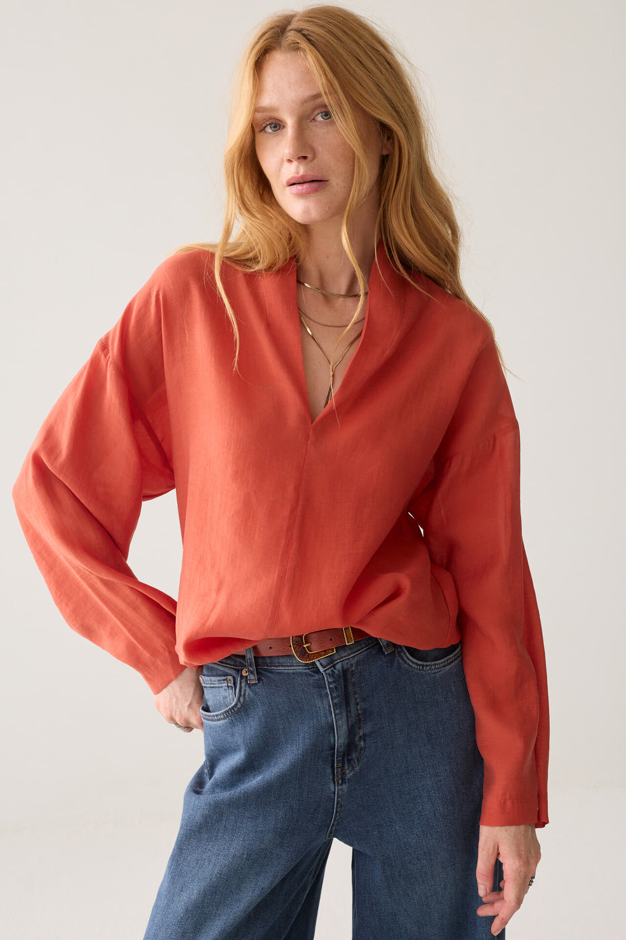Summum Top V-hals Rood