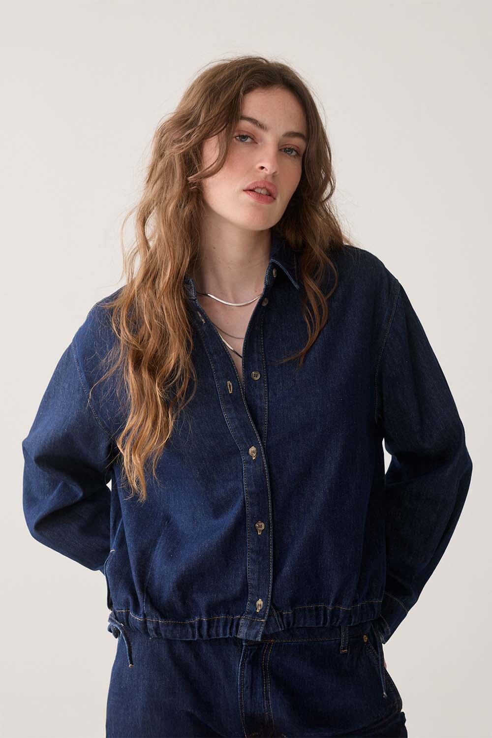 Summum Spijkerblouse Jeans donker
