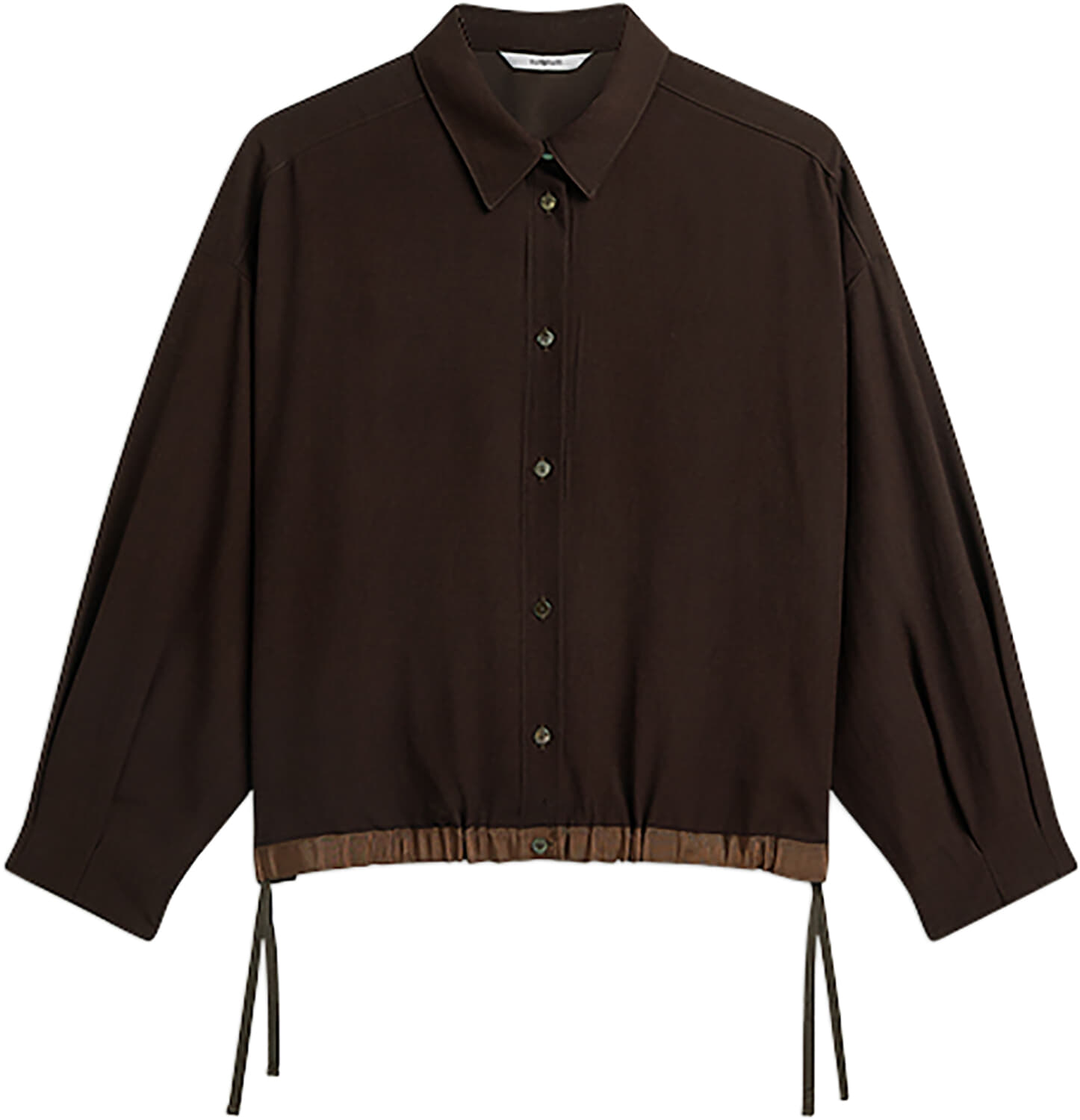 Summum Blouse Viscose Twill Donker Bruin