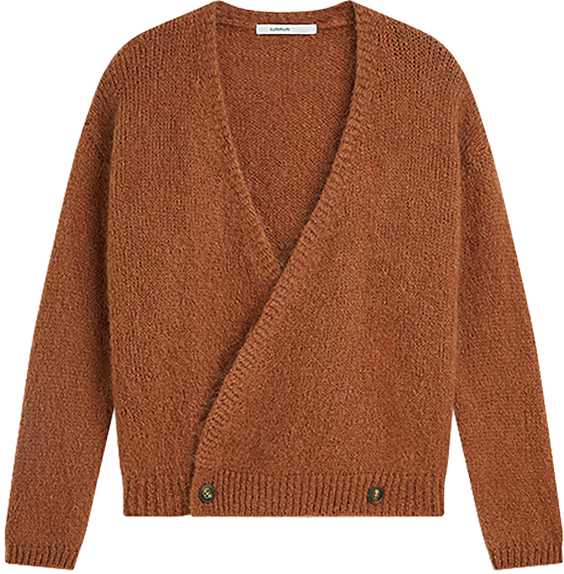Summum Gebreid Vest Wrap Mohair wol blend Bruin