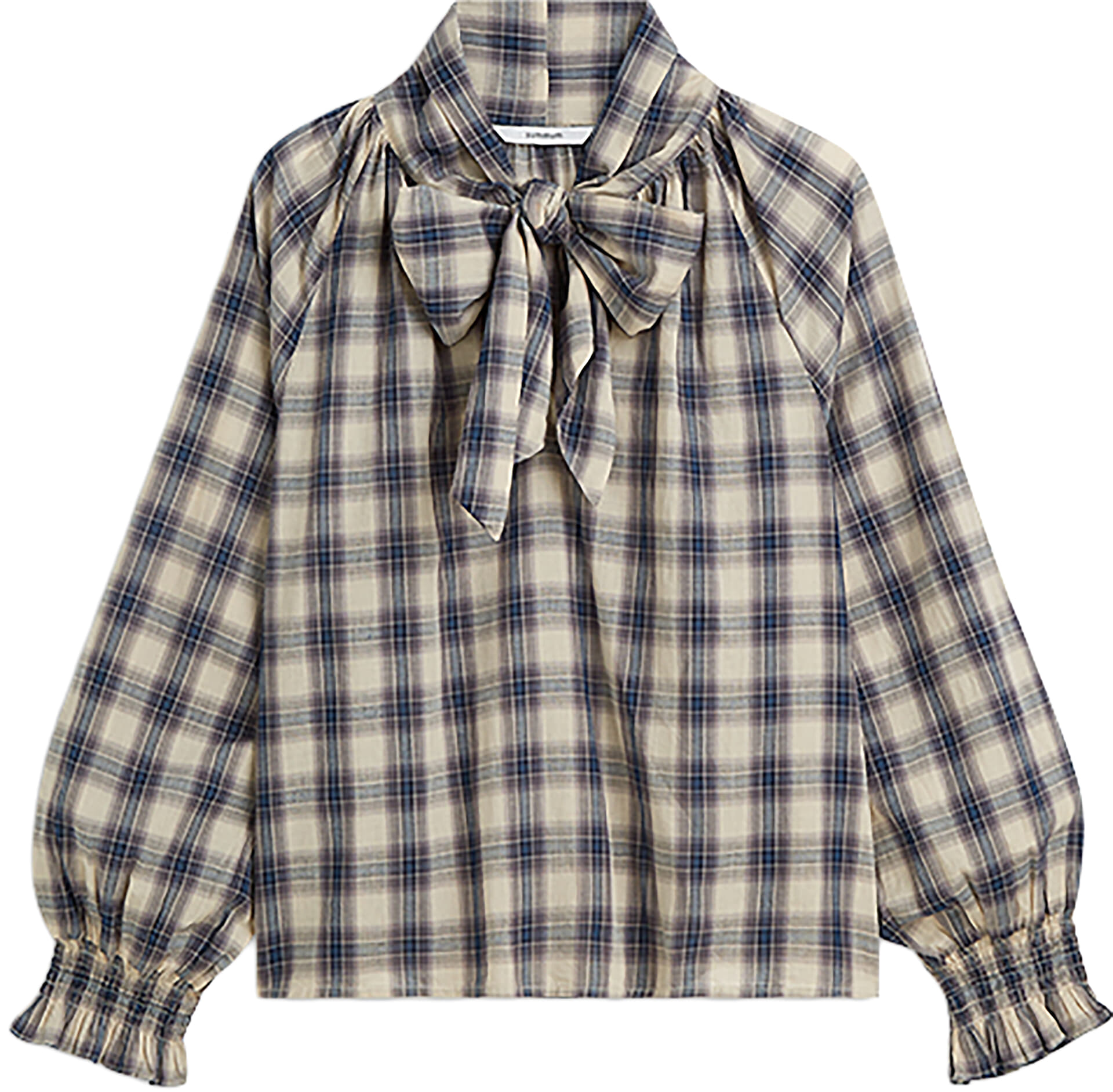 Summum Blouse Blue check Jeans donker