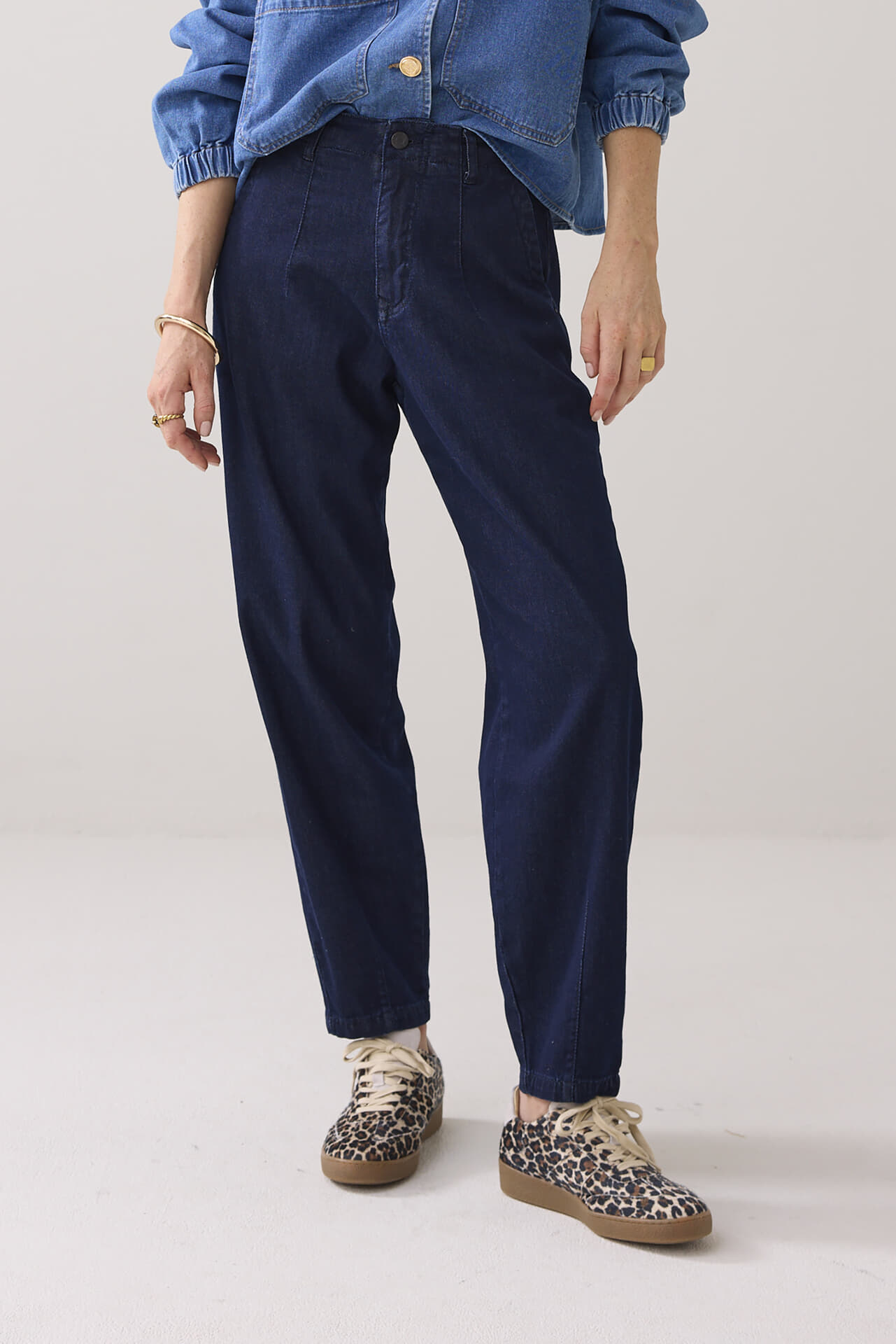 Summum Broek Tapered Soft fine twill Jeans donker