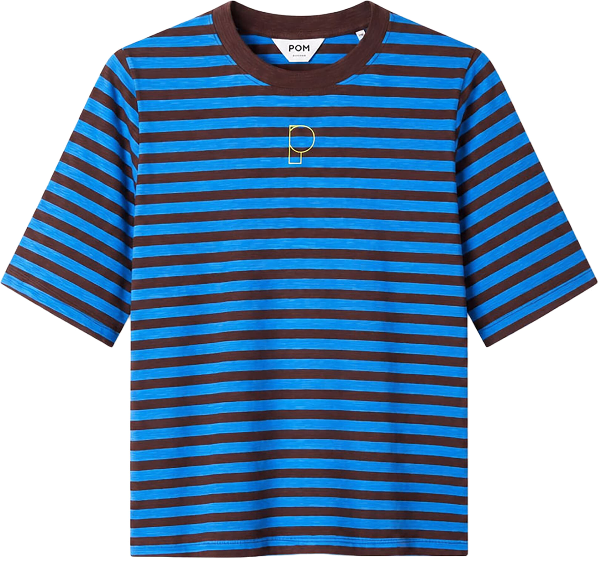 Pom Amsterdam T-shirt Tyra Striped Blauw