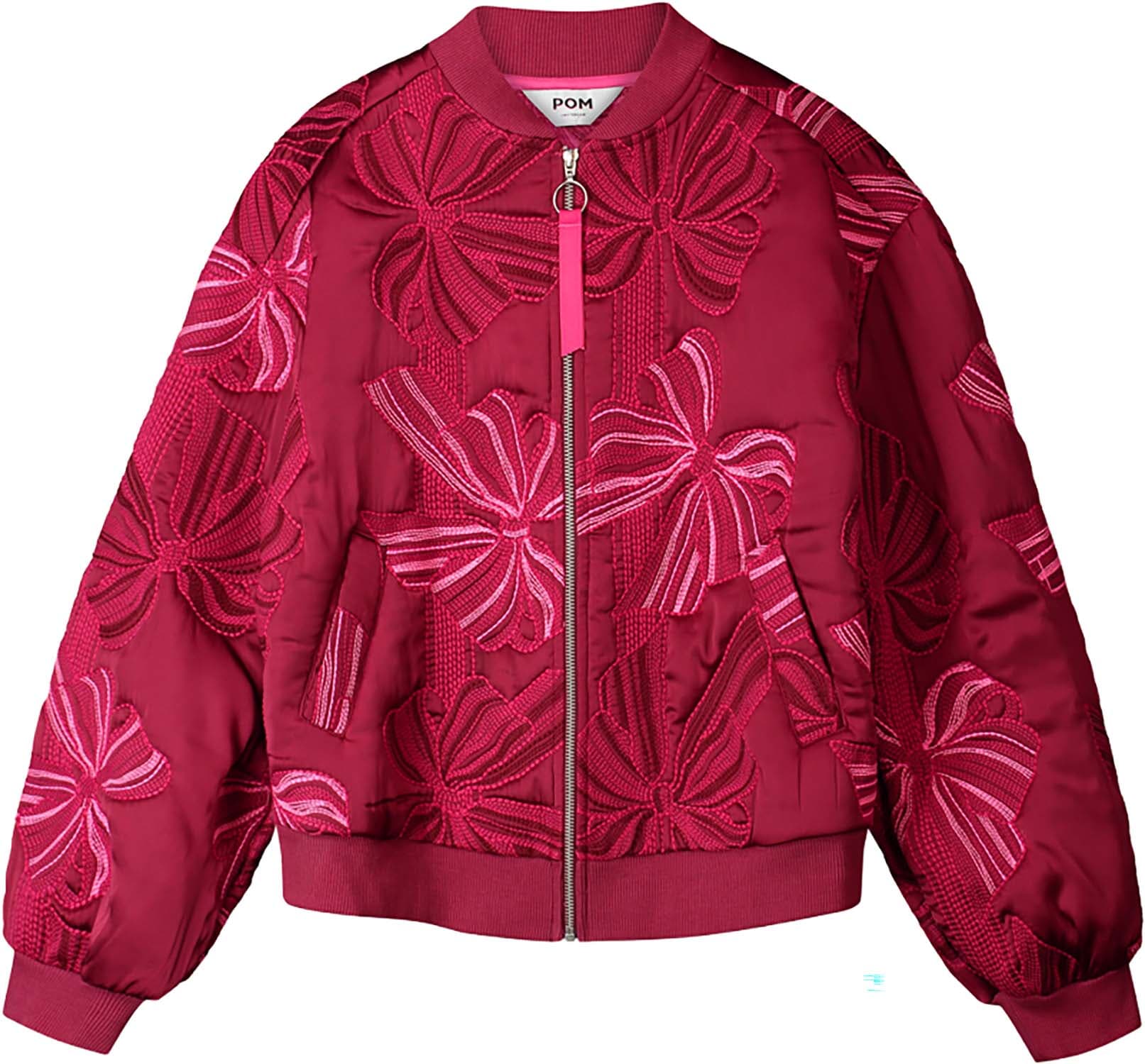 Pom Amsterdam Bomberjack Ashley Embroidery Bows Bordeaux Rood