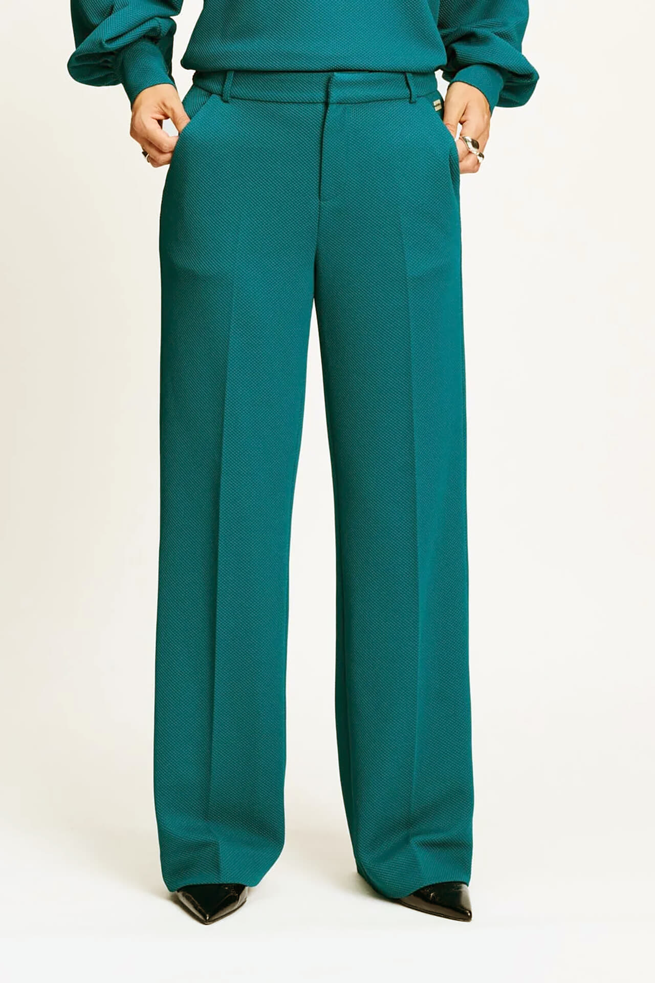 Pom Amsterdam Broek Lara Teal Groen