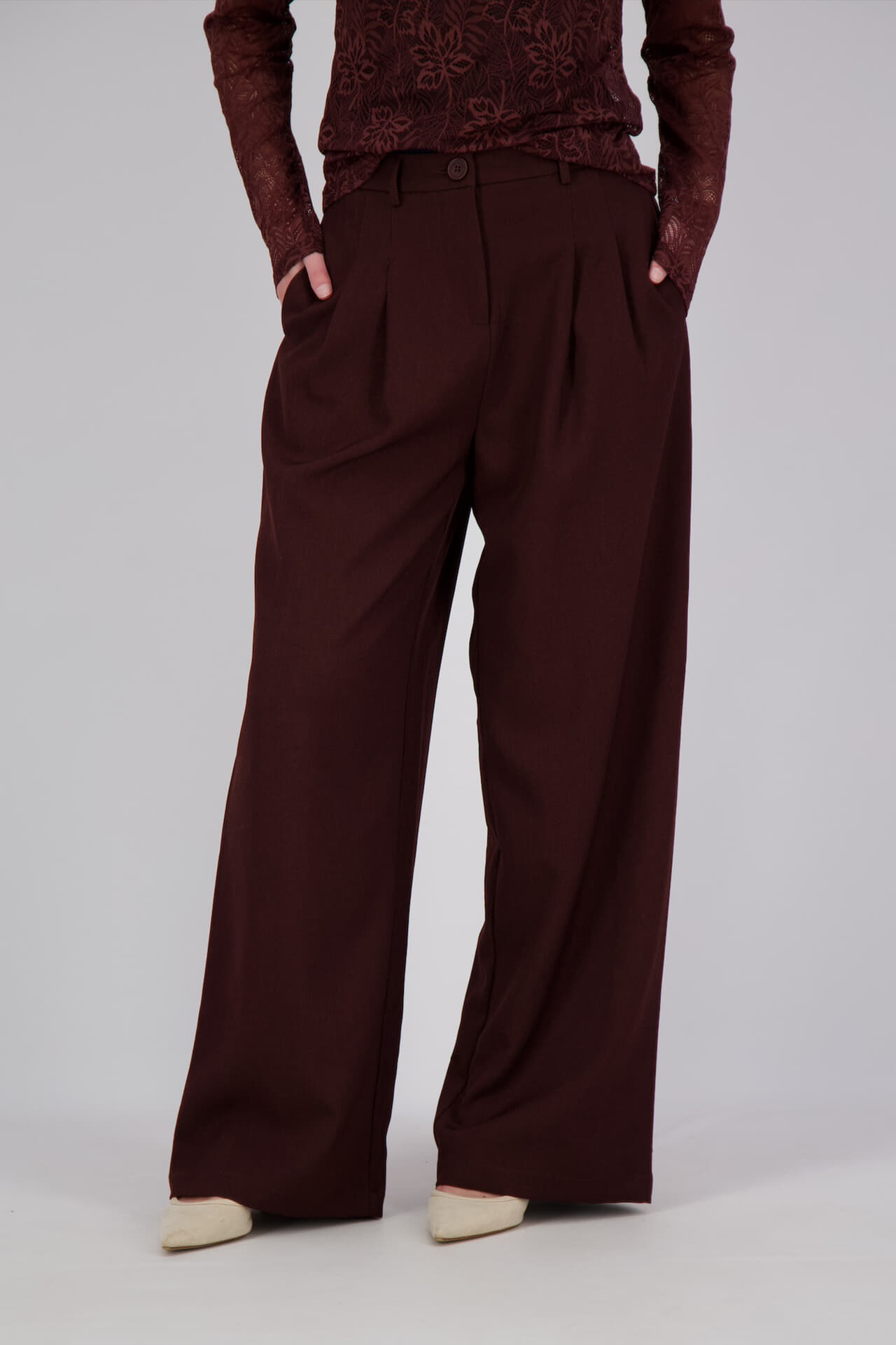 Aimée The Label Broek Lux Bordeaux Rood