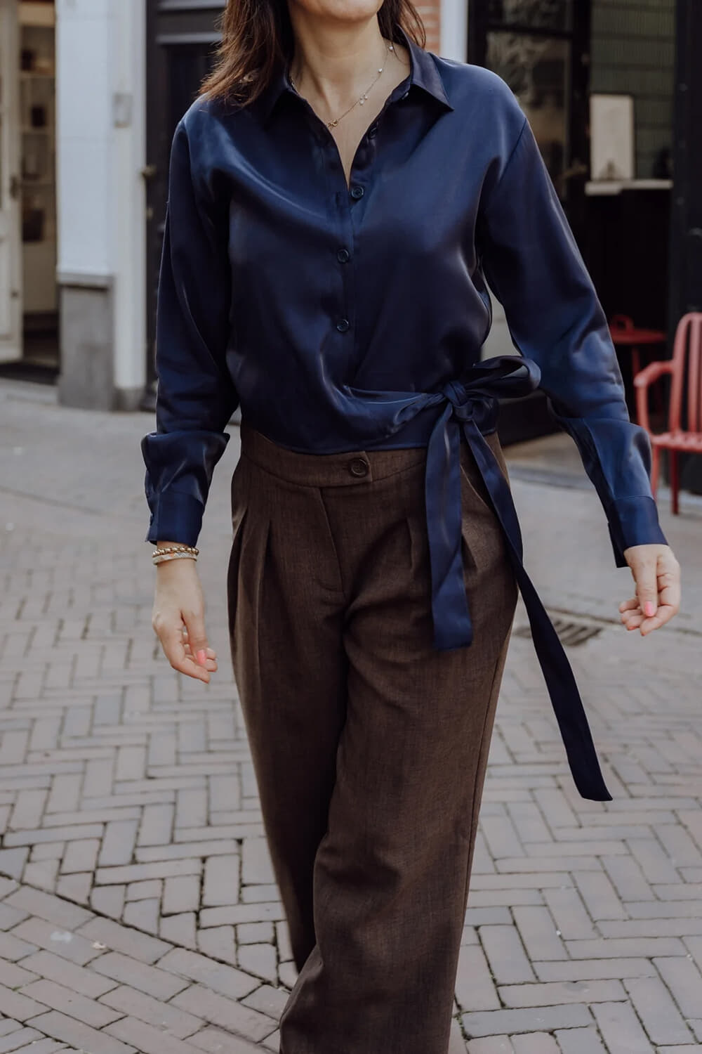 Aimée The Label Blouse Greece Navy