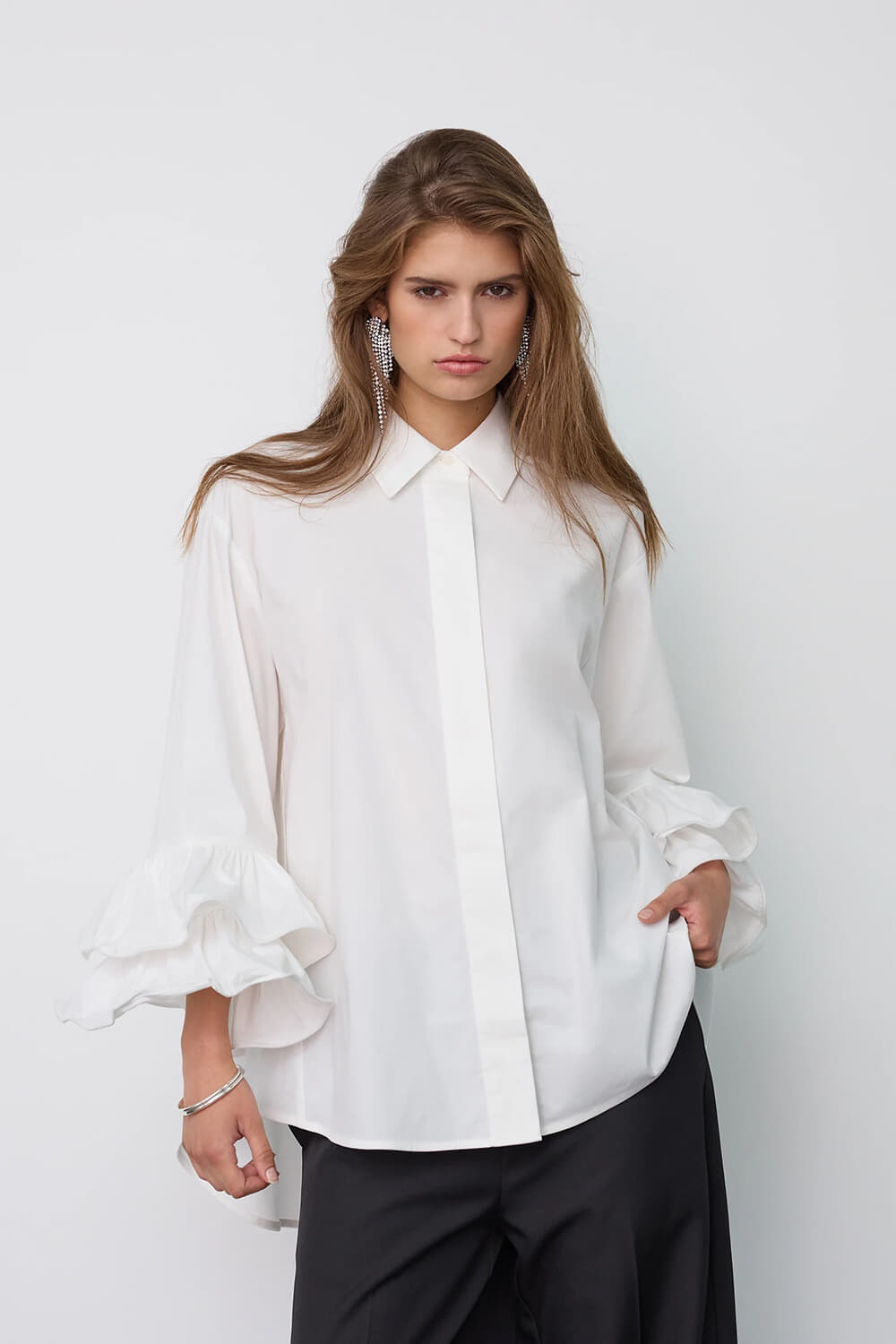 Co'couture Blouse Halen Flare Wit