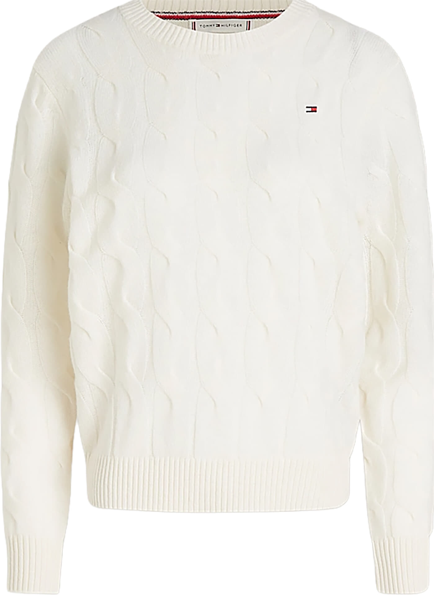 Tommy Hilfiger Kabeltrui Soft Wol Beige