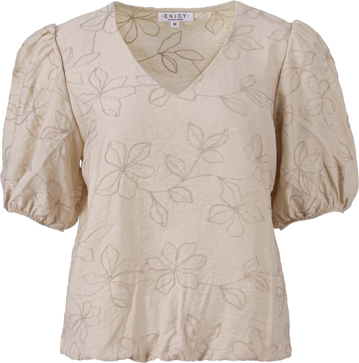 Enjoy Top Bloem  Beige