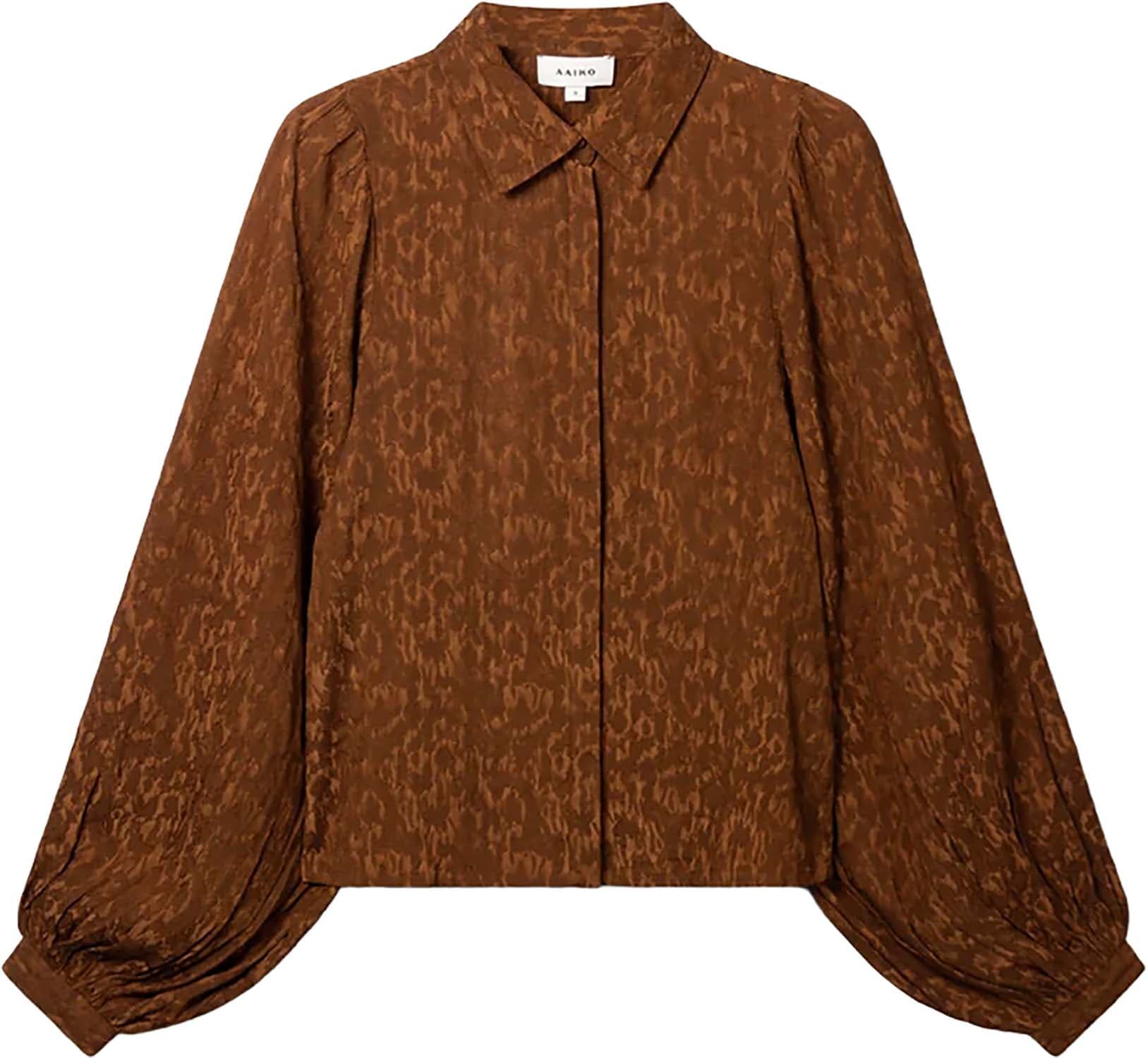 Aaiko Blouse Rose Jacquard Bruin