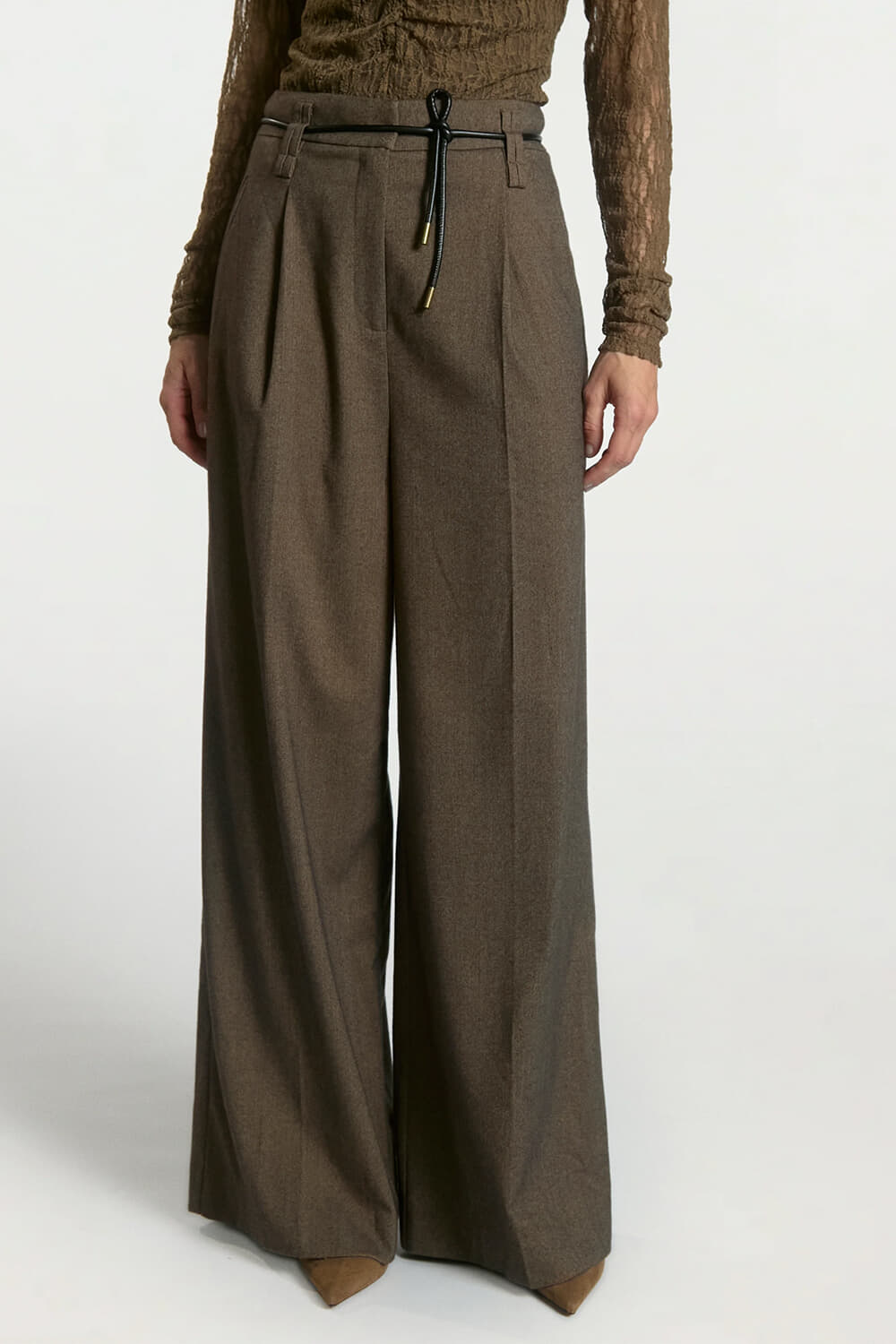 Aaiko Broek Hailey Tweed Bruin