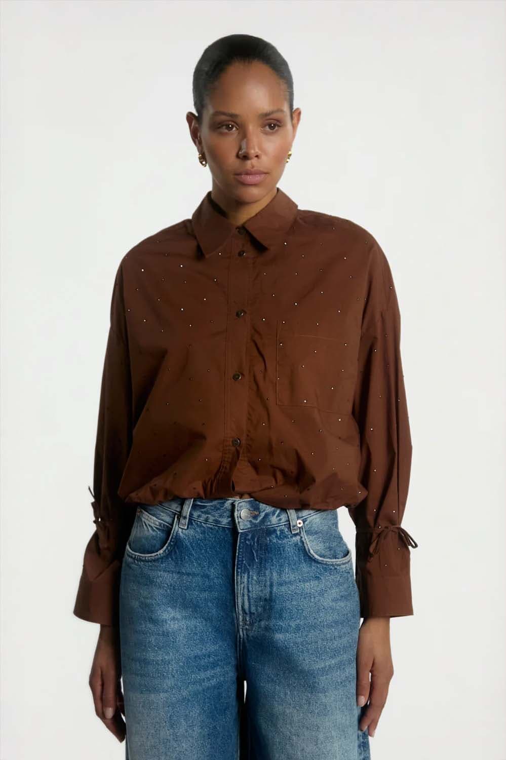 Aaiko Blouse Mekkie Strass Brick