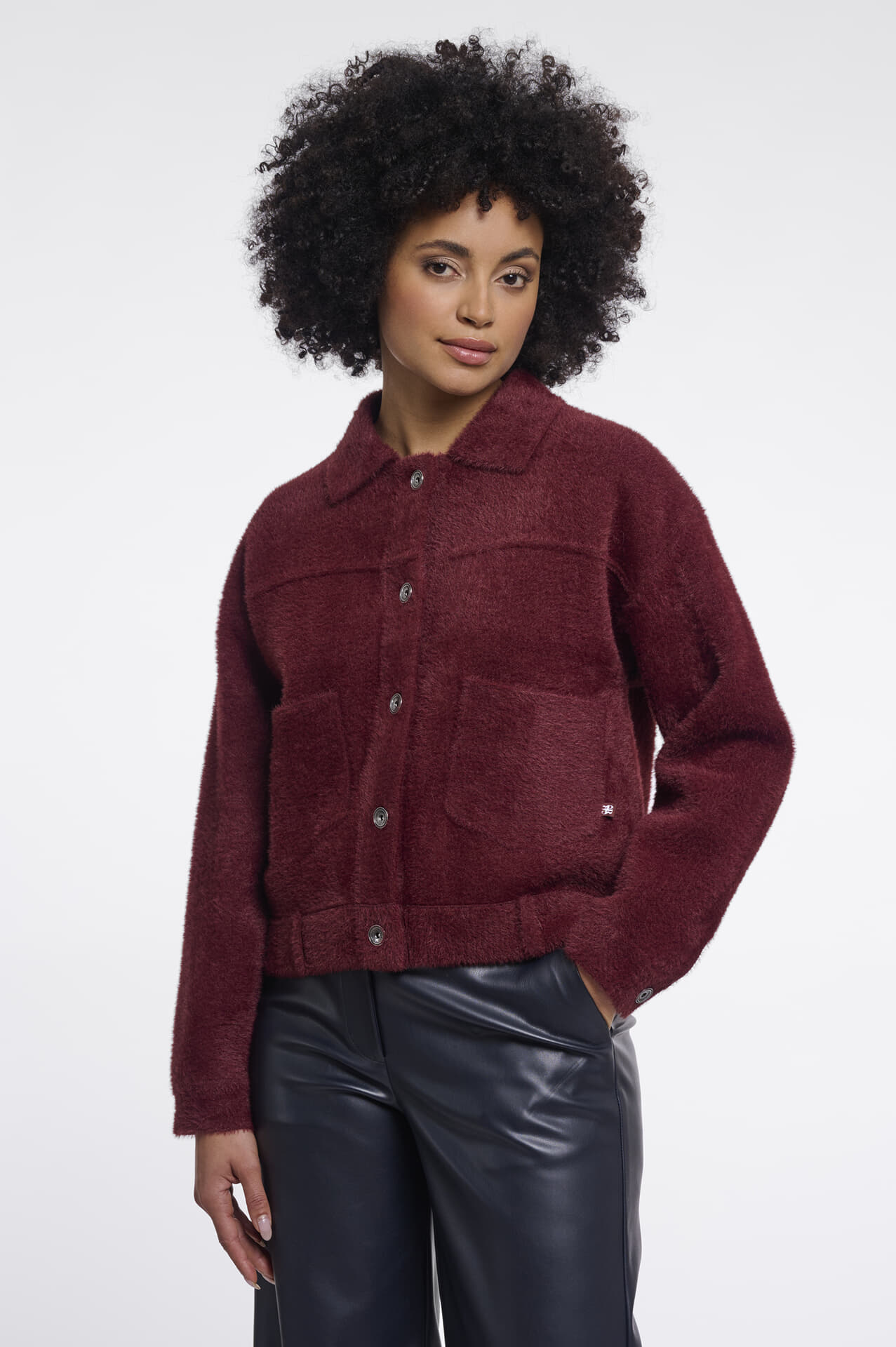 Rino & Pelle Vest Bubbly Boxy  Bordeaux Rood