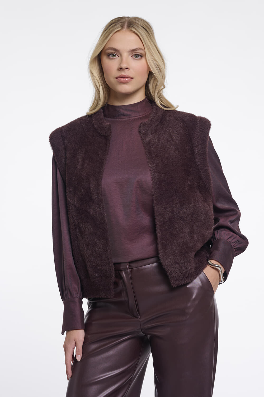 Rino & Pelle Gilet Elona Bruin
