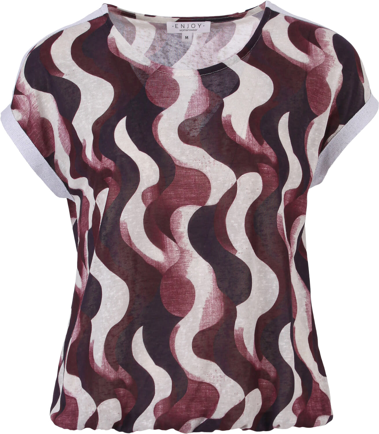 Enjoy Bloes Golfjes Print lurex tape Bordeaux Rood