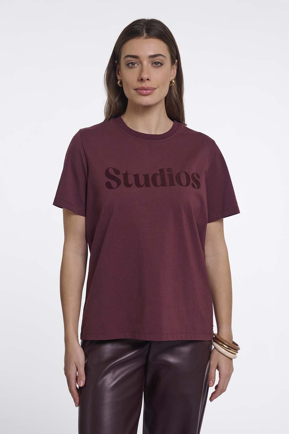 Rino & Pelle T-shirt Kiley Bordeaux Rood