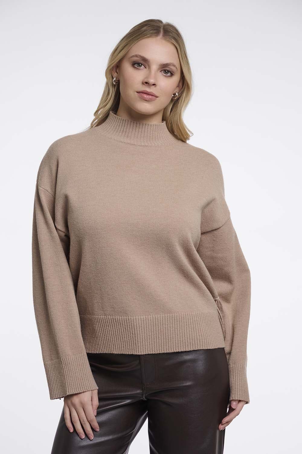 Rino & Pelle Pullover Melis with fringes Beige