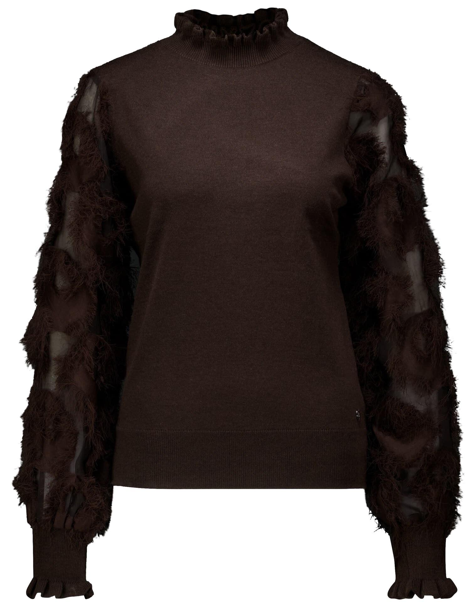 Rino & Pelle Trui Gebreide  Janique With Fancy Long Sleeves Bruin