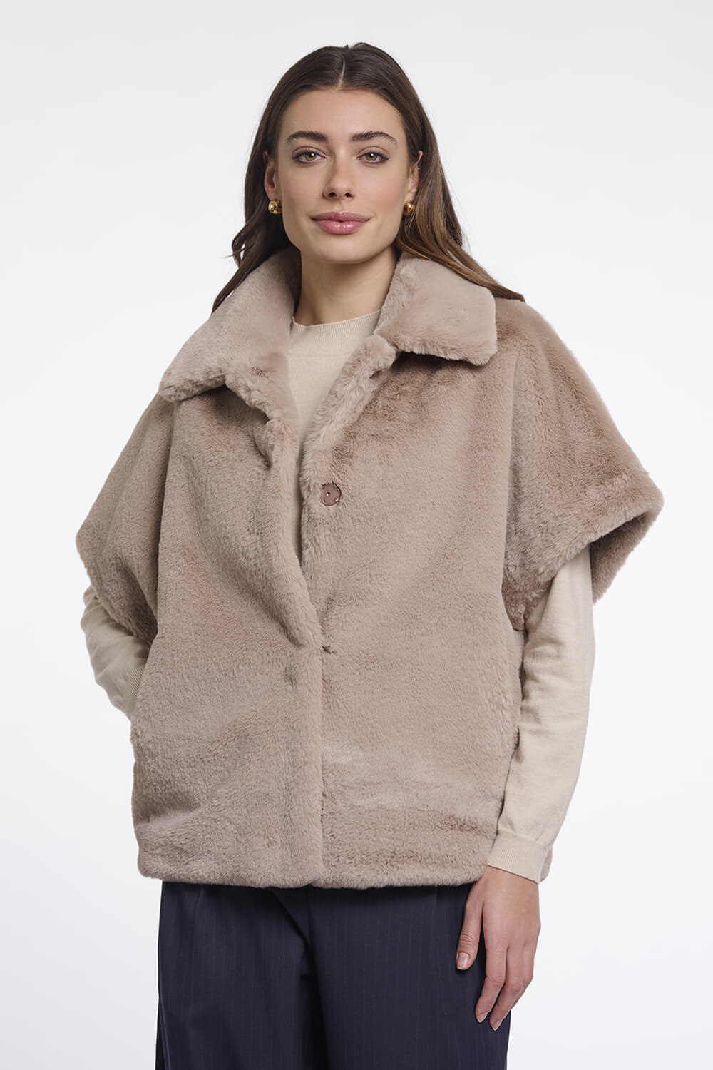 Rino & Pelle Bodywarmer Bodil Teddy Beige