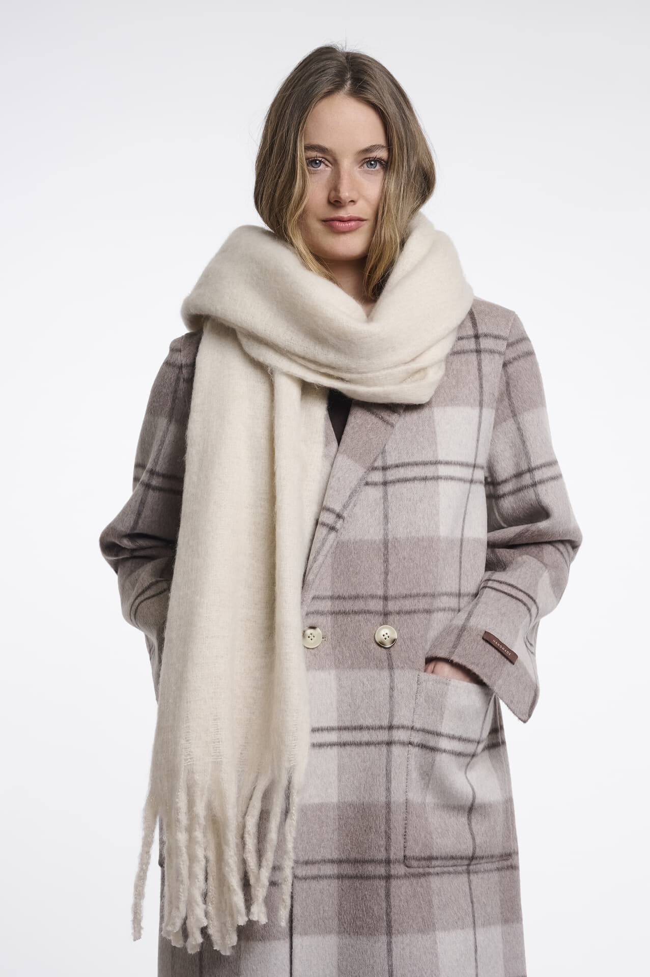 Rino & Pelle Sjaal Gella fringes Beige