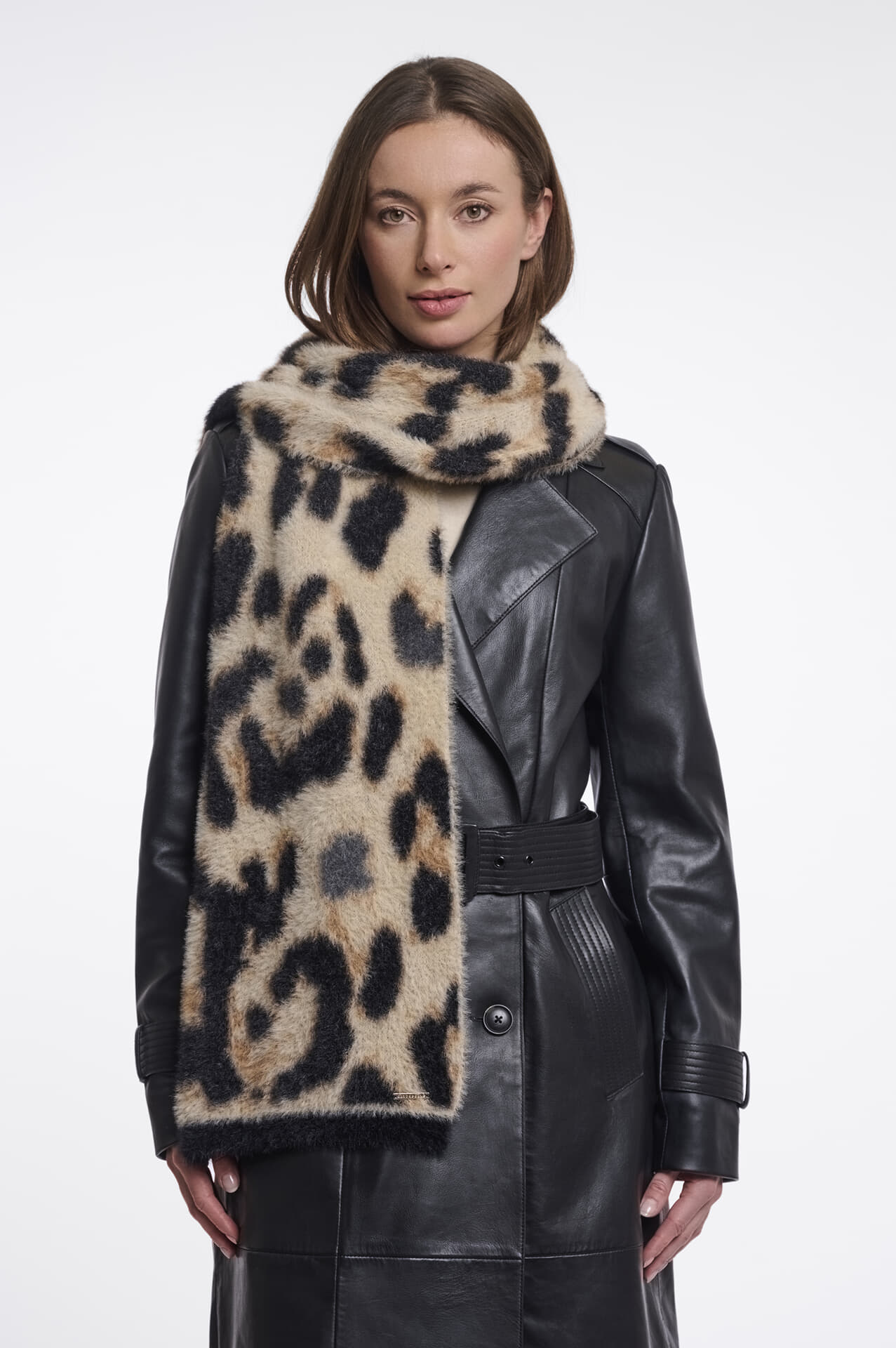 Rino & Pelle Sjaal met Print Beige