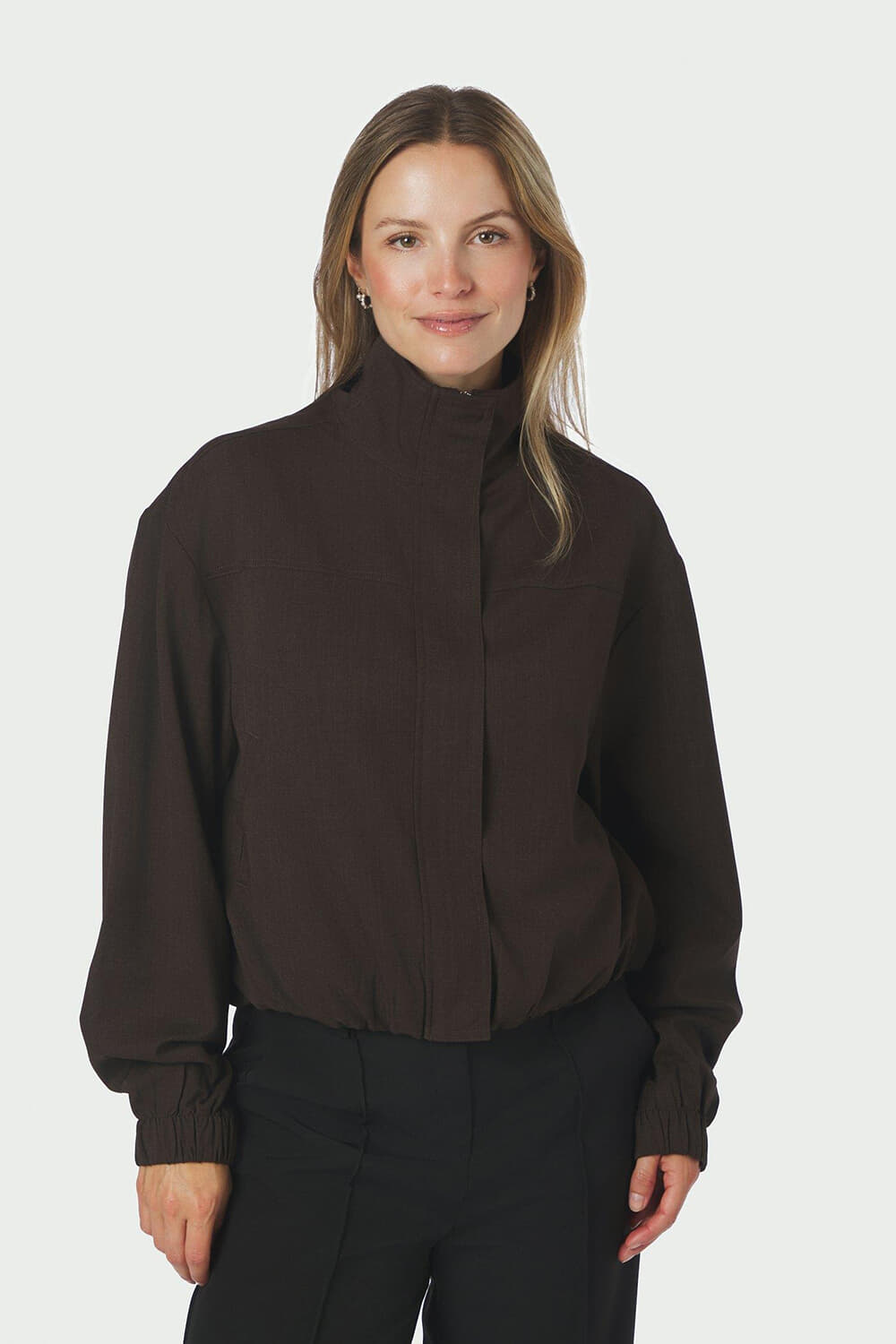 Neo Noir Overshirt Felicity Zip Bruin