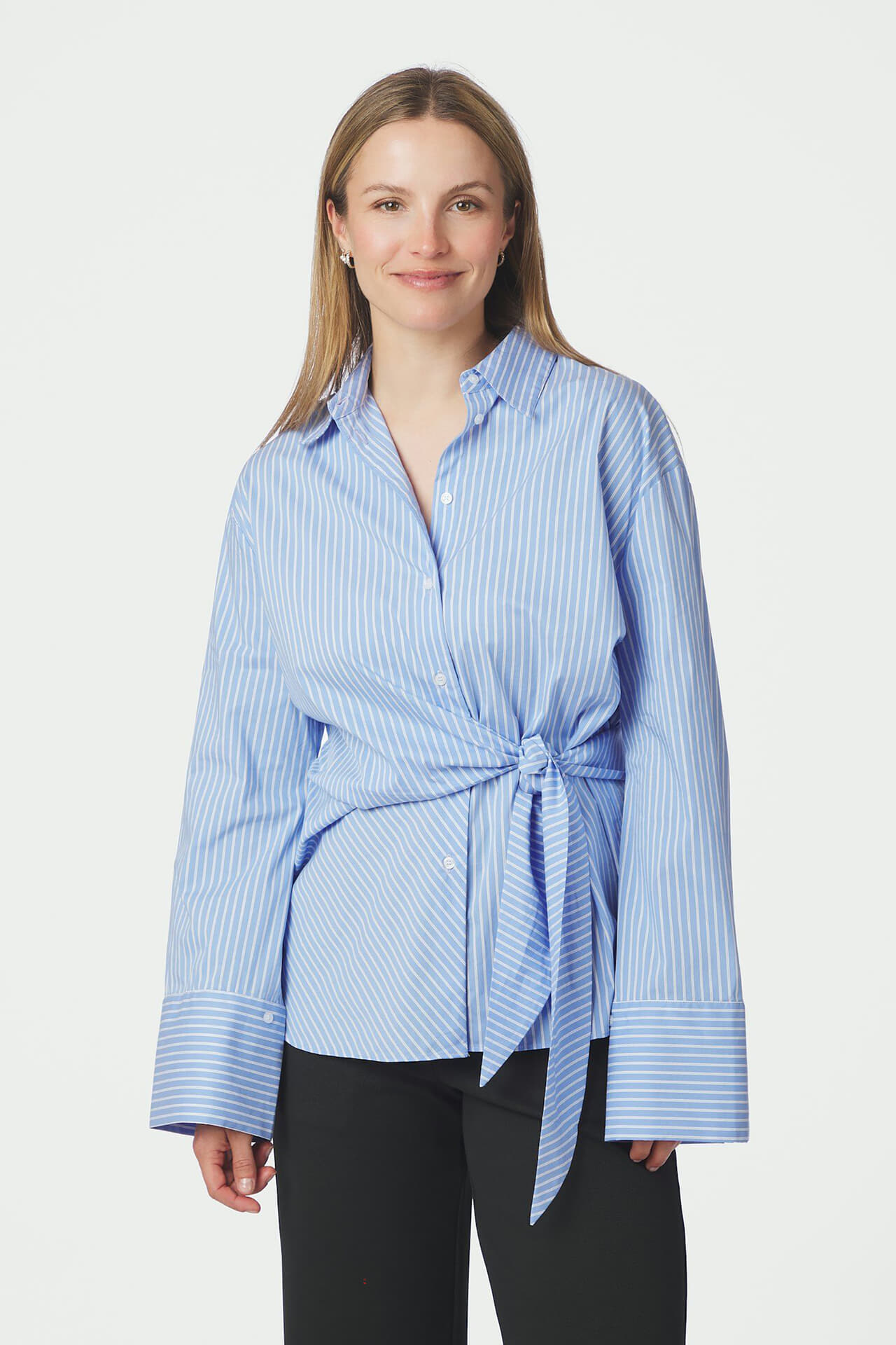 Neo Noir Blouse Helissa Stripe Hemelsblauw