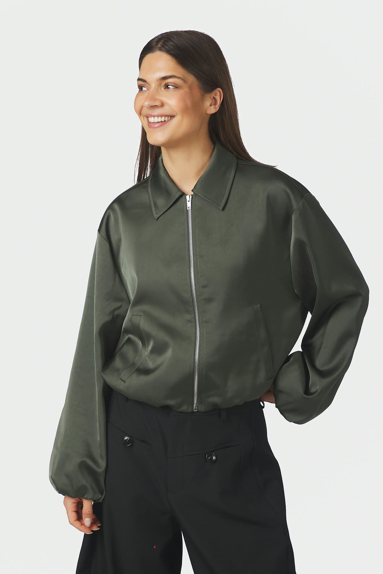 Neo Noir Bombervest Danielle Heavy Sateen Groen