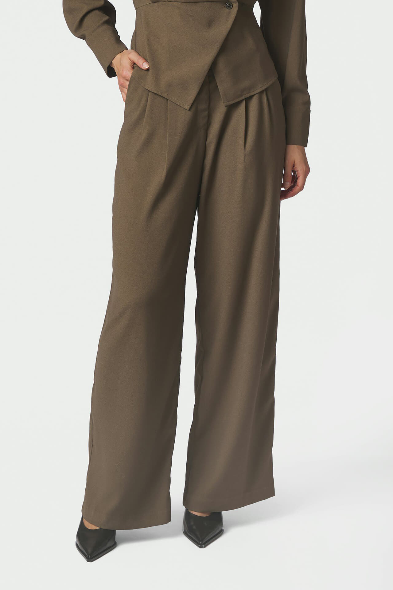 Neo Noir Broek Zoba Crepe Kaki