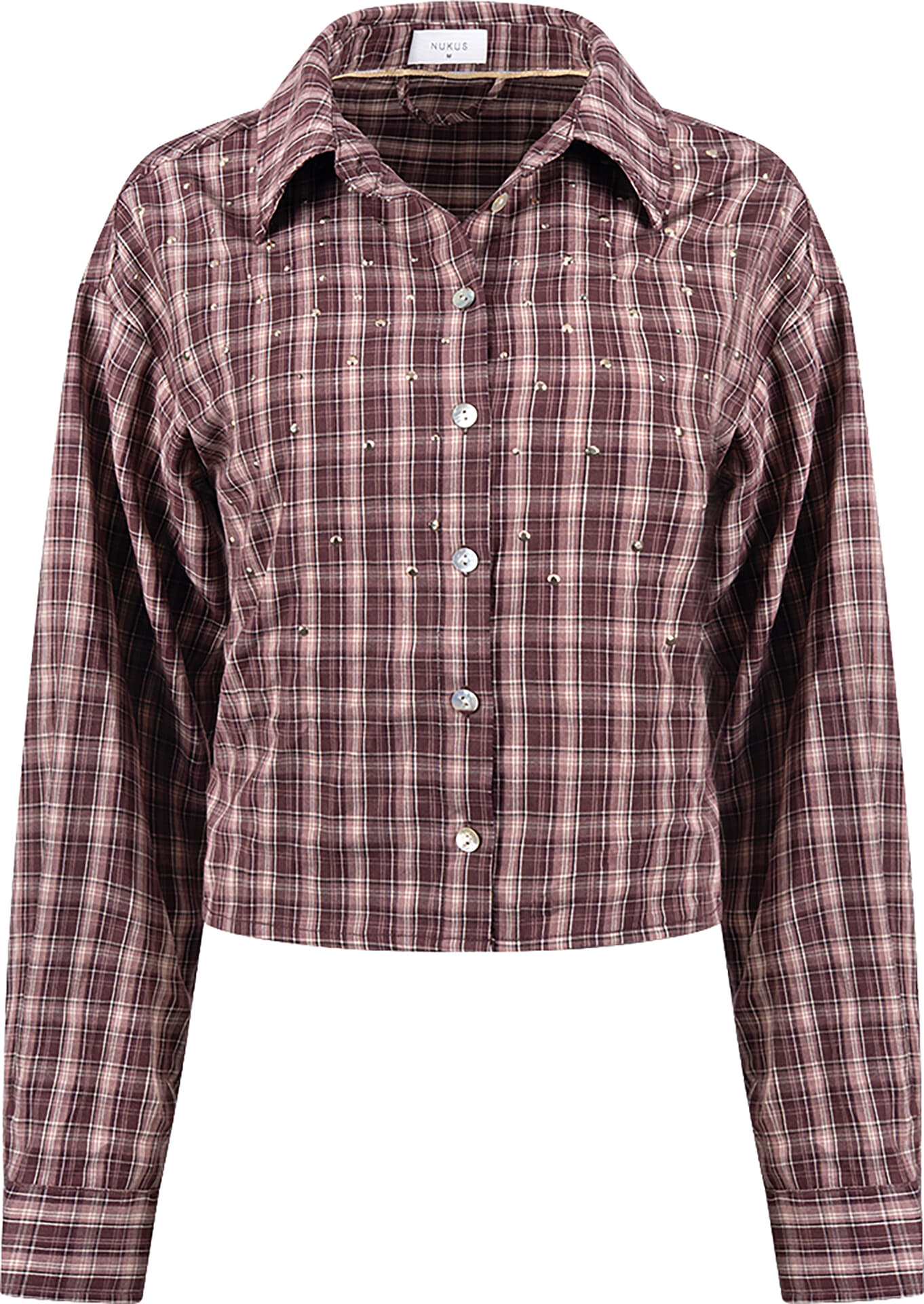 Nukus Blouse Macy Check Bordeaux Rood